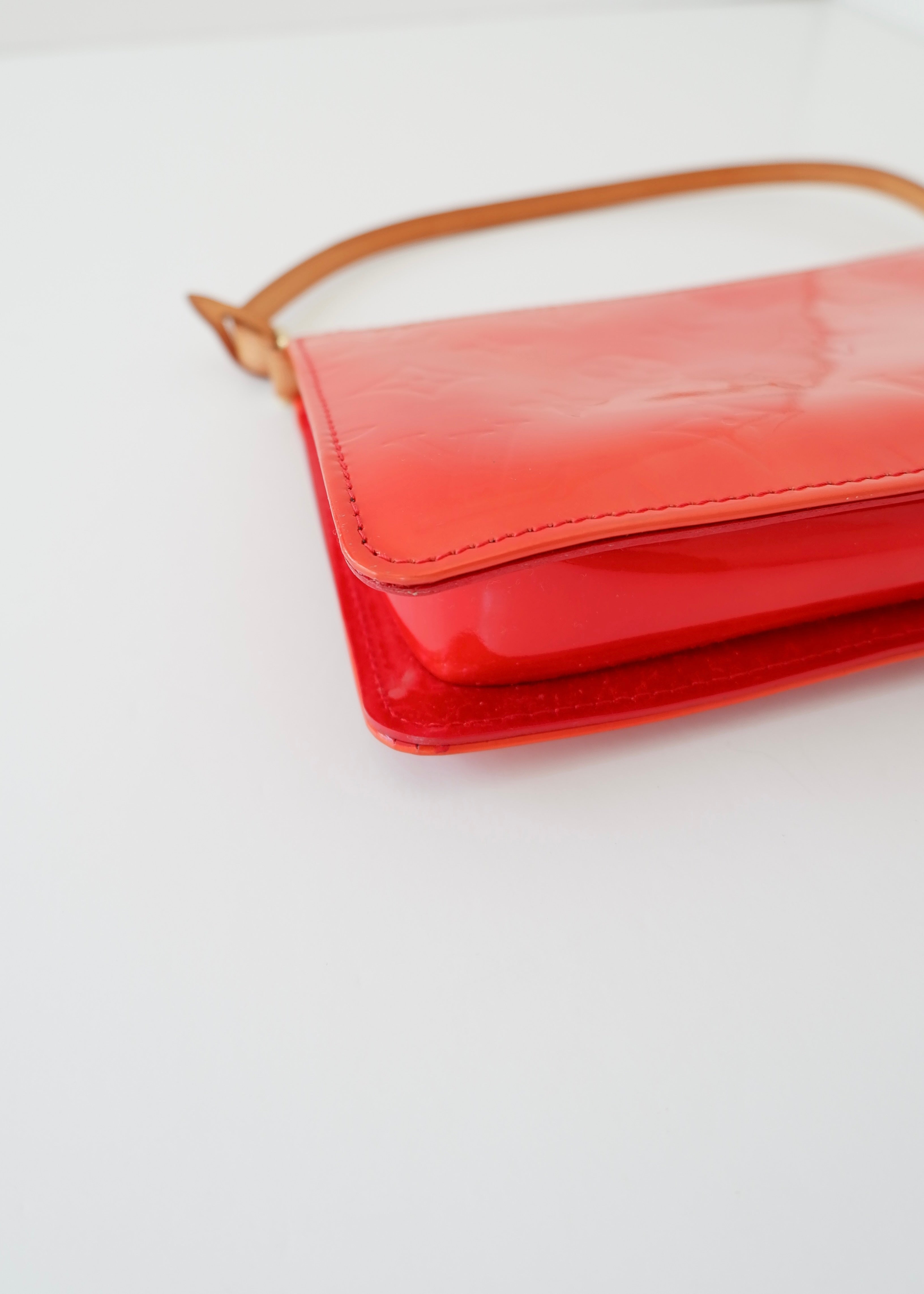Authentic Preowned Louis Vuitton Red Vernis Lexington Pochette Shoulder Bag
