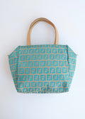 Authentic Preowned Fendi Turquoise Canvas Zucchino Micro Handbag