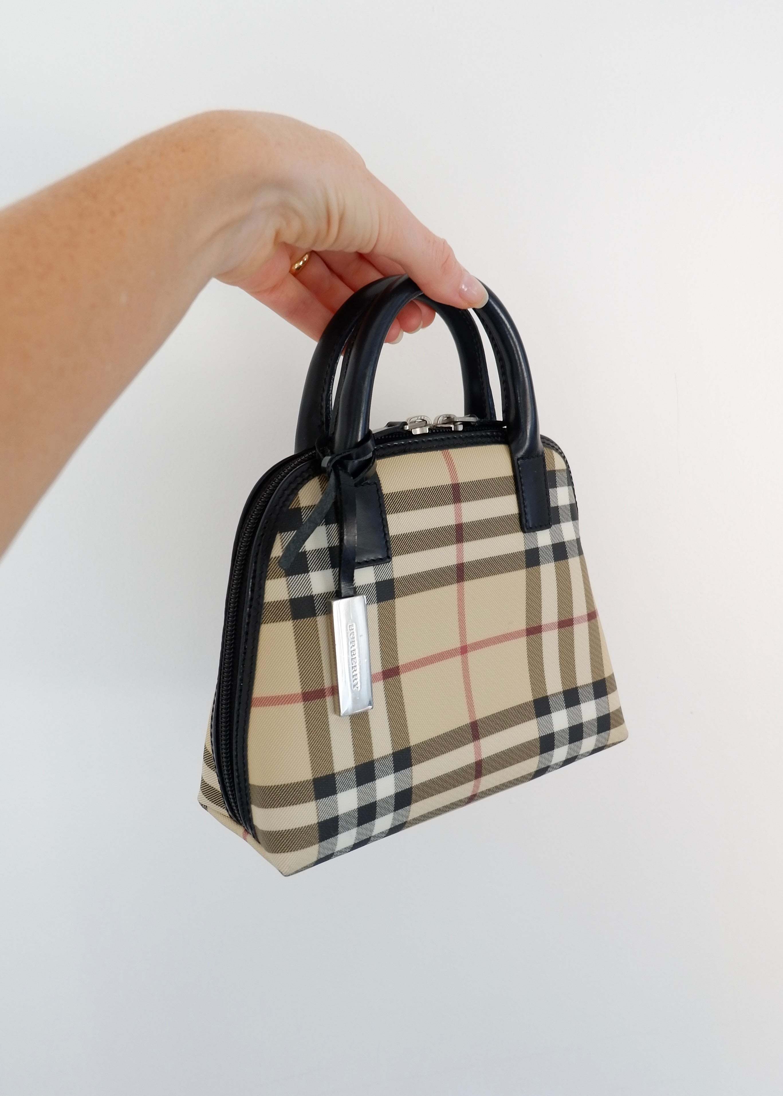Authentic Preowned Burberry Beige Nova Check Mini Top Handle Bag