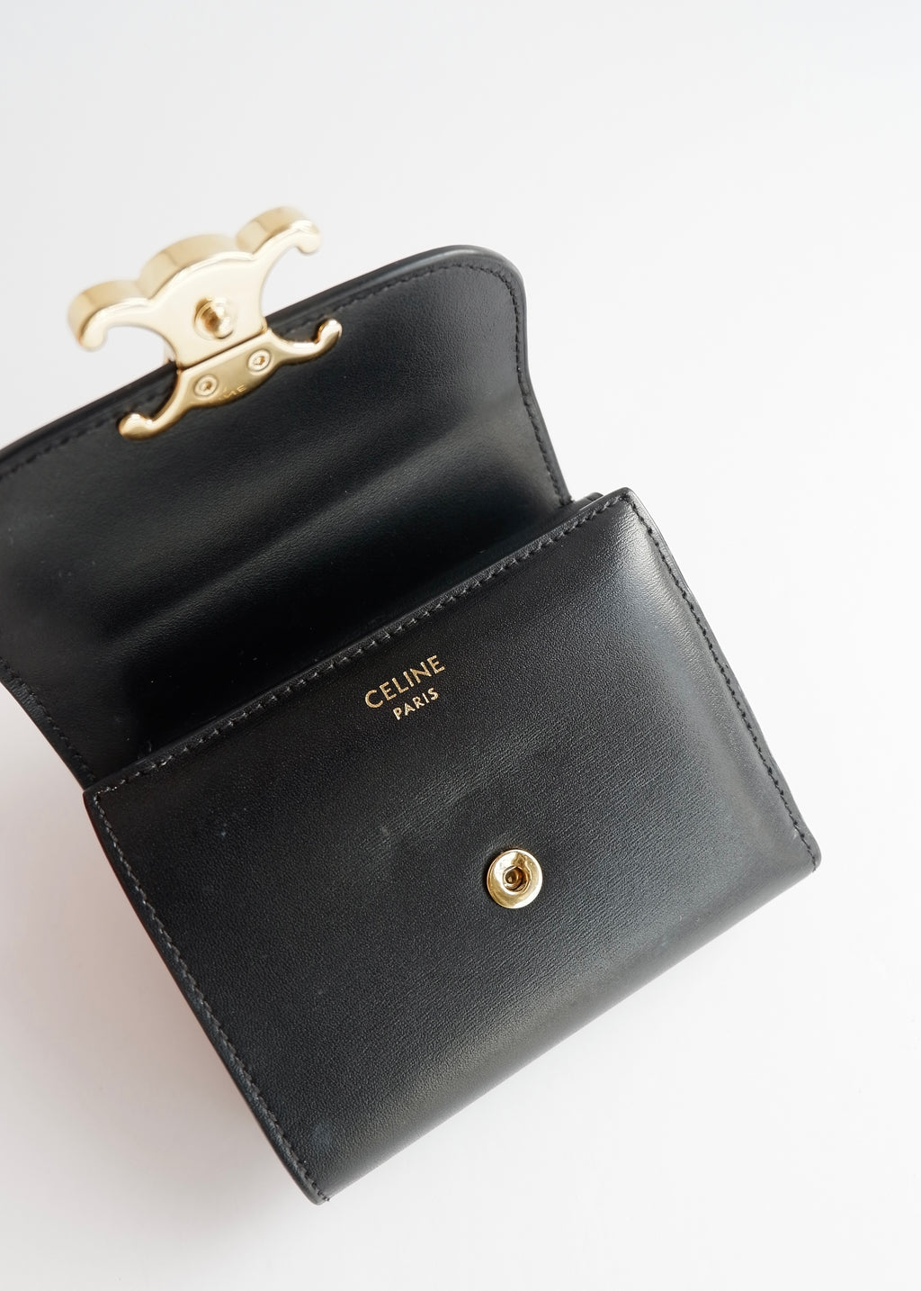 Portefeuille Celine Triomphe noir authentique d'occasion