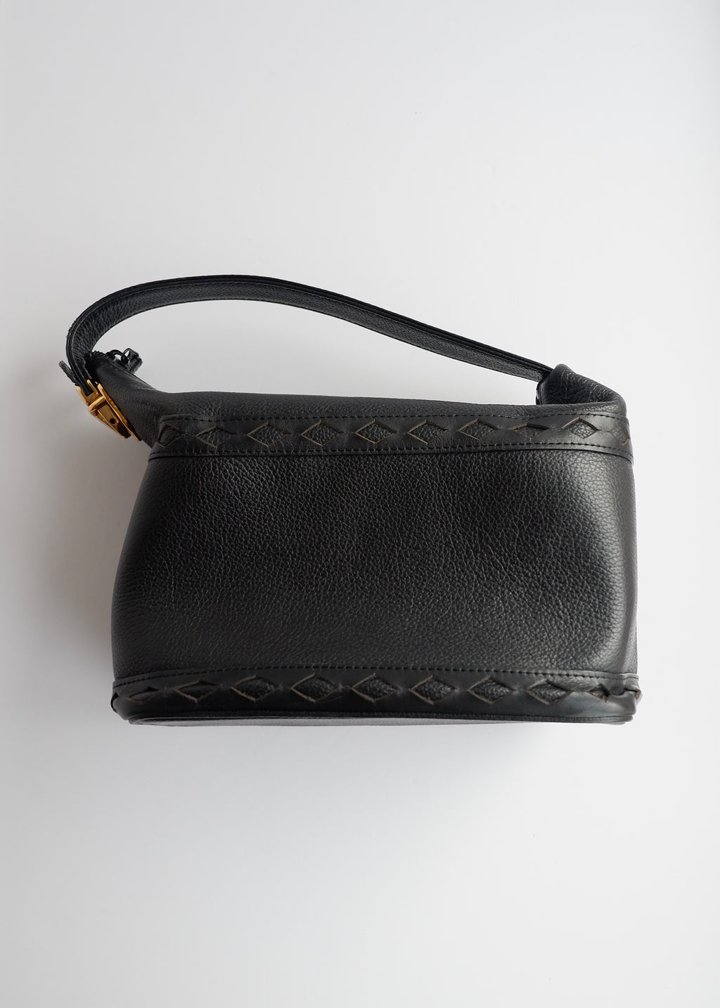 Sac à main YSL vintage authentique d'occasion en cuir grainé noir