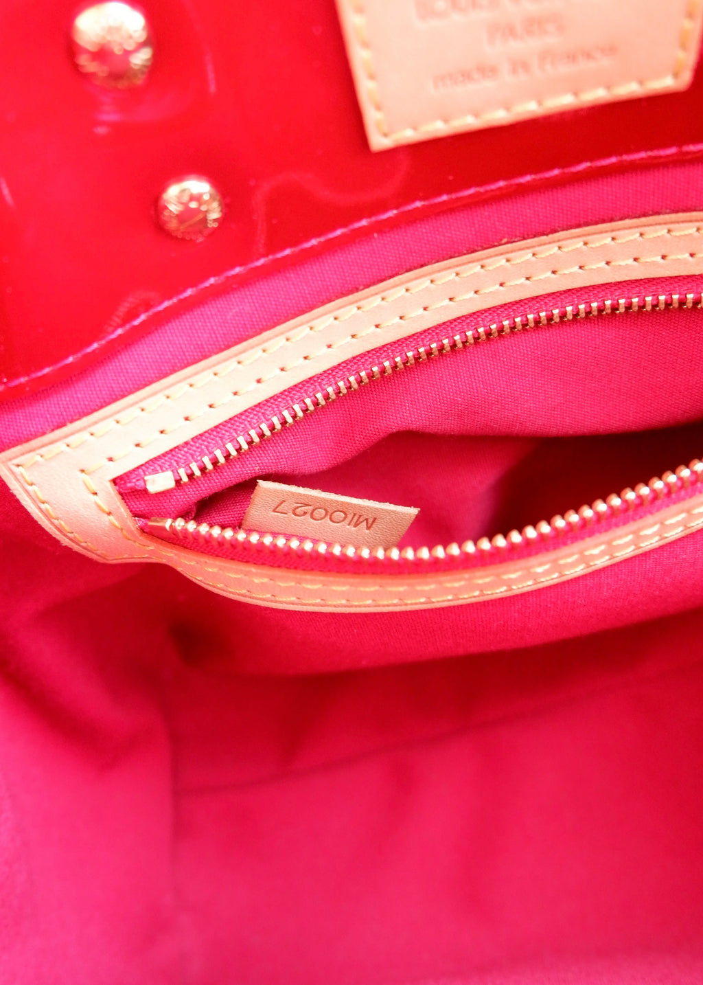 Authentic Preowned Louis Vuitton Red Monogram Vernis Reade Handbag