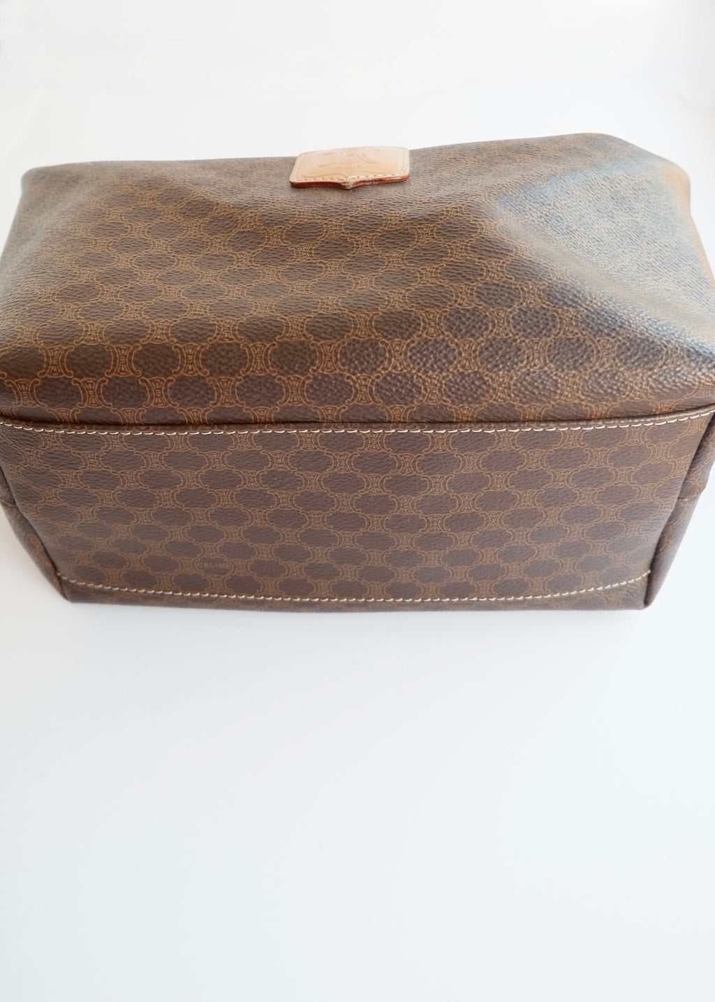 Preowned Vintage Celine Brown Macadam Print Shoulder Bag