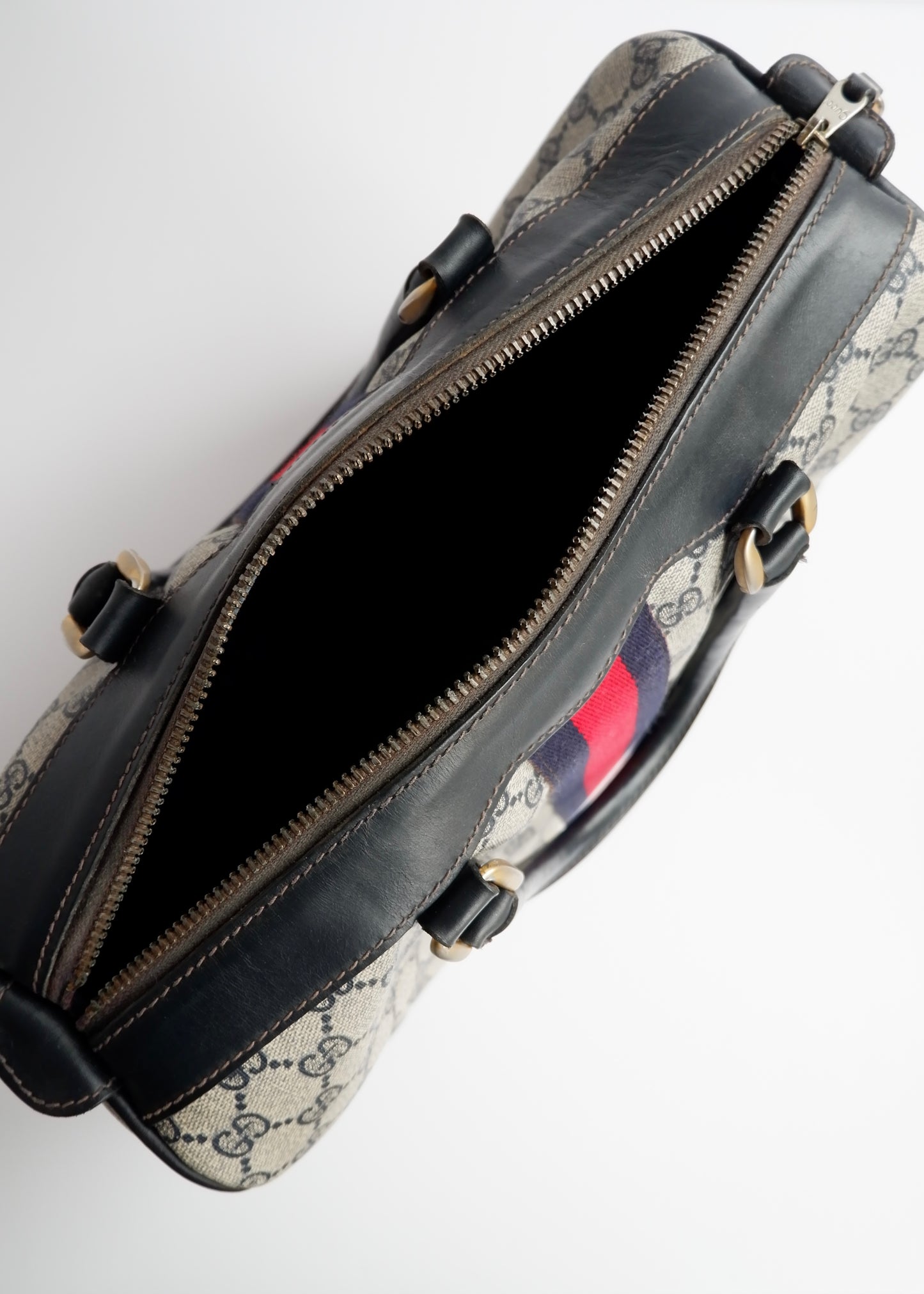 Authentic Preowned Vintage Gucci Navy Boston Bag