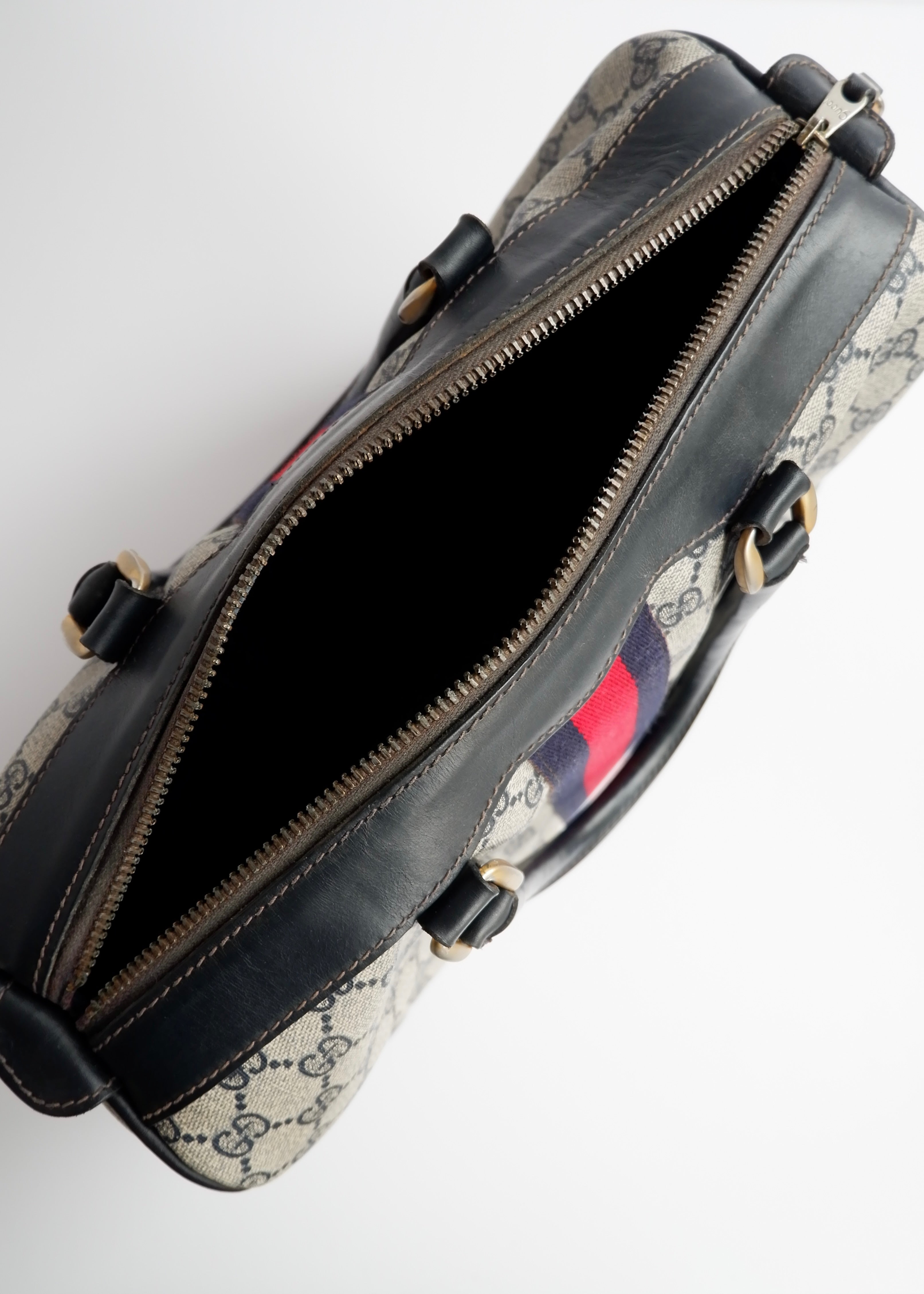 Authentic Preowned Vintage Gucci Navy Boston Bag