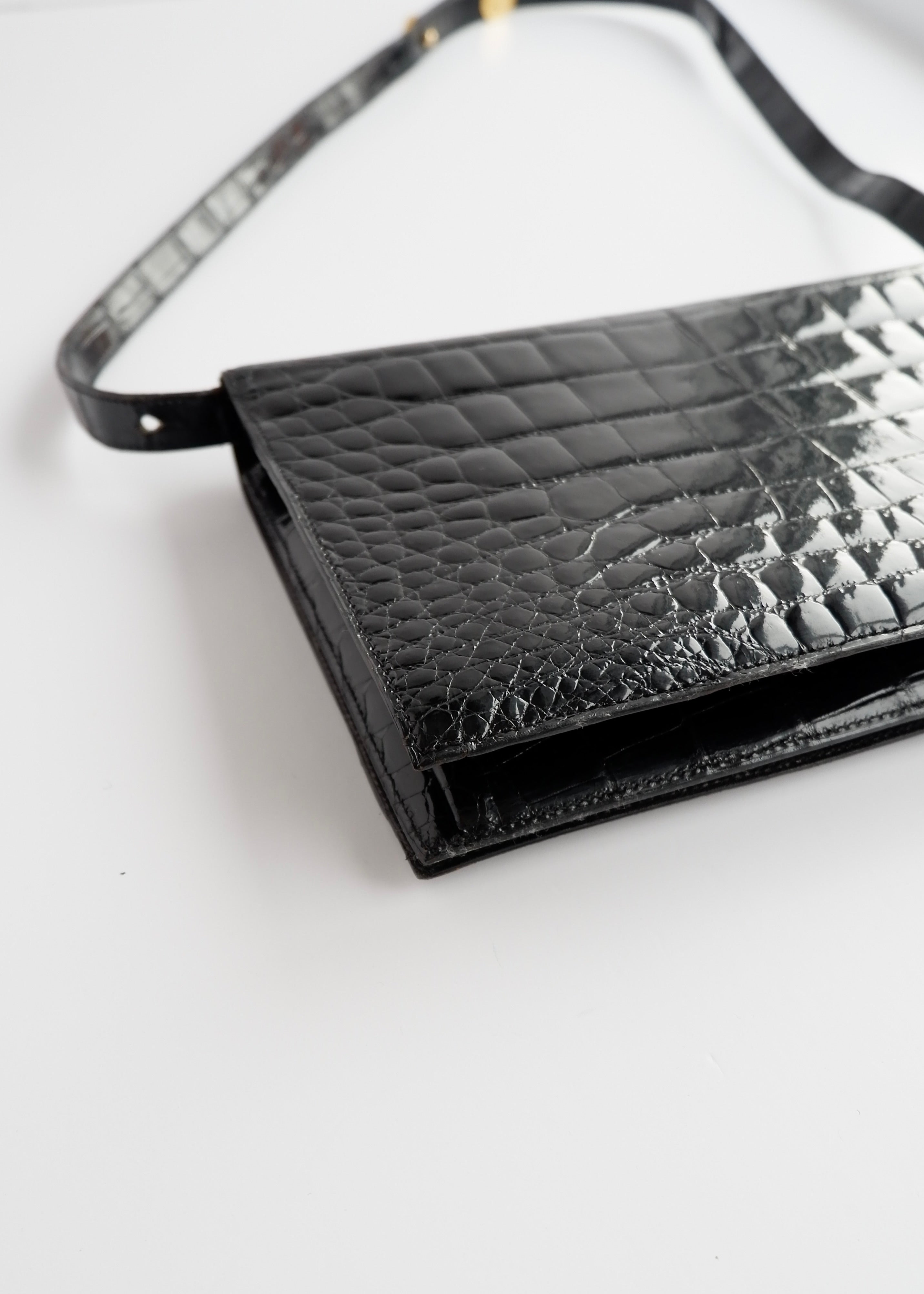 Authentic Preowned Vintage Dior Black Patent Leather Shoulder Bag