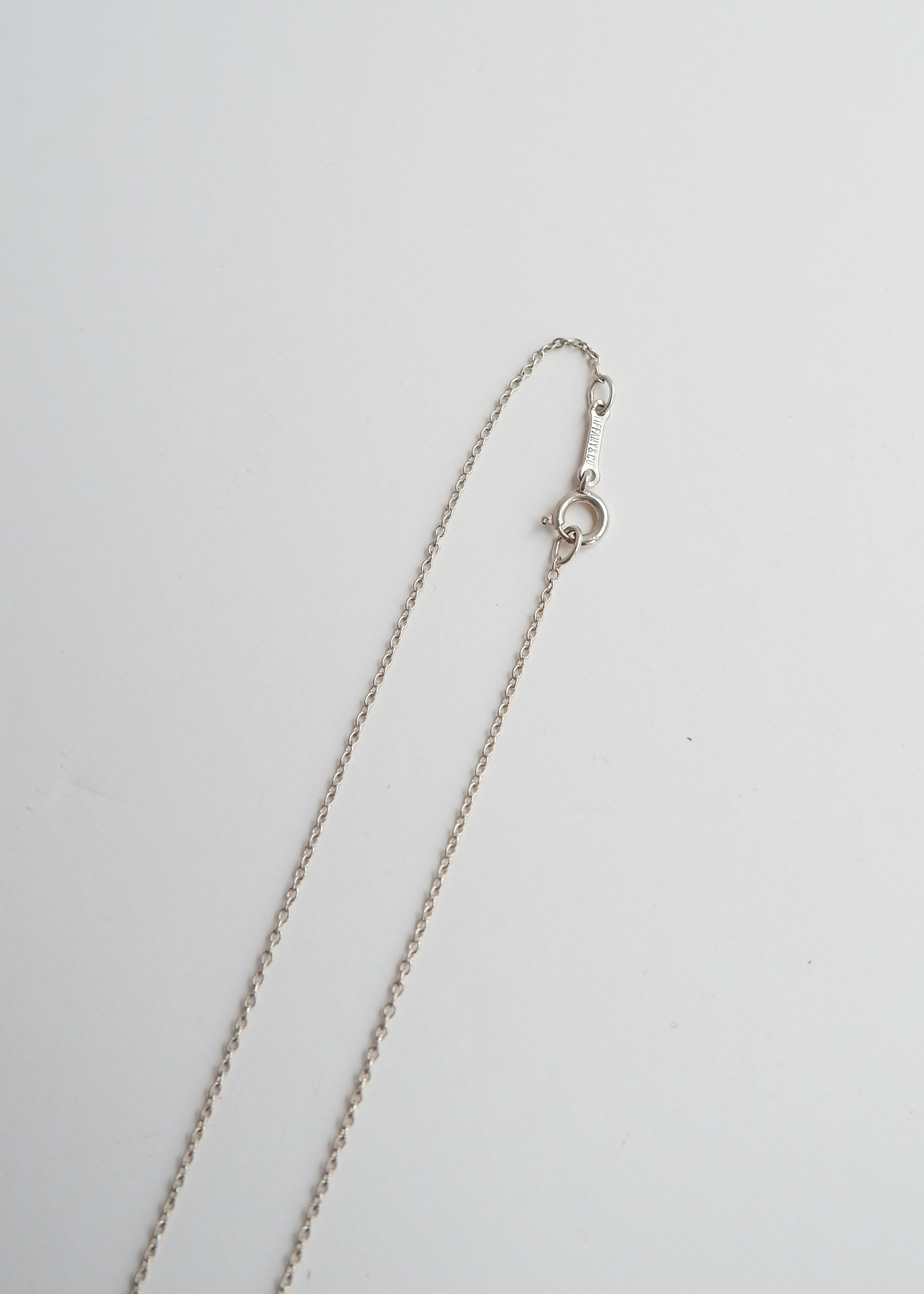 Authentic Preowned Tiffany (925) Silver Small Bean Necklace with Box