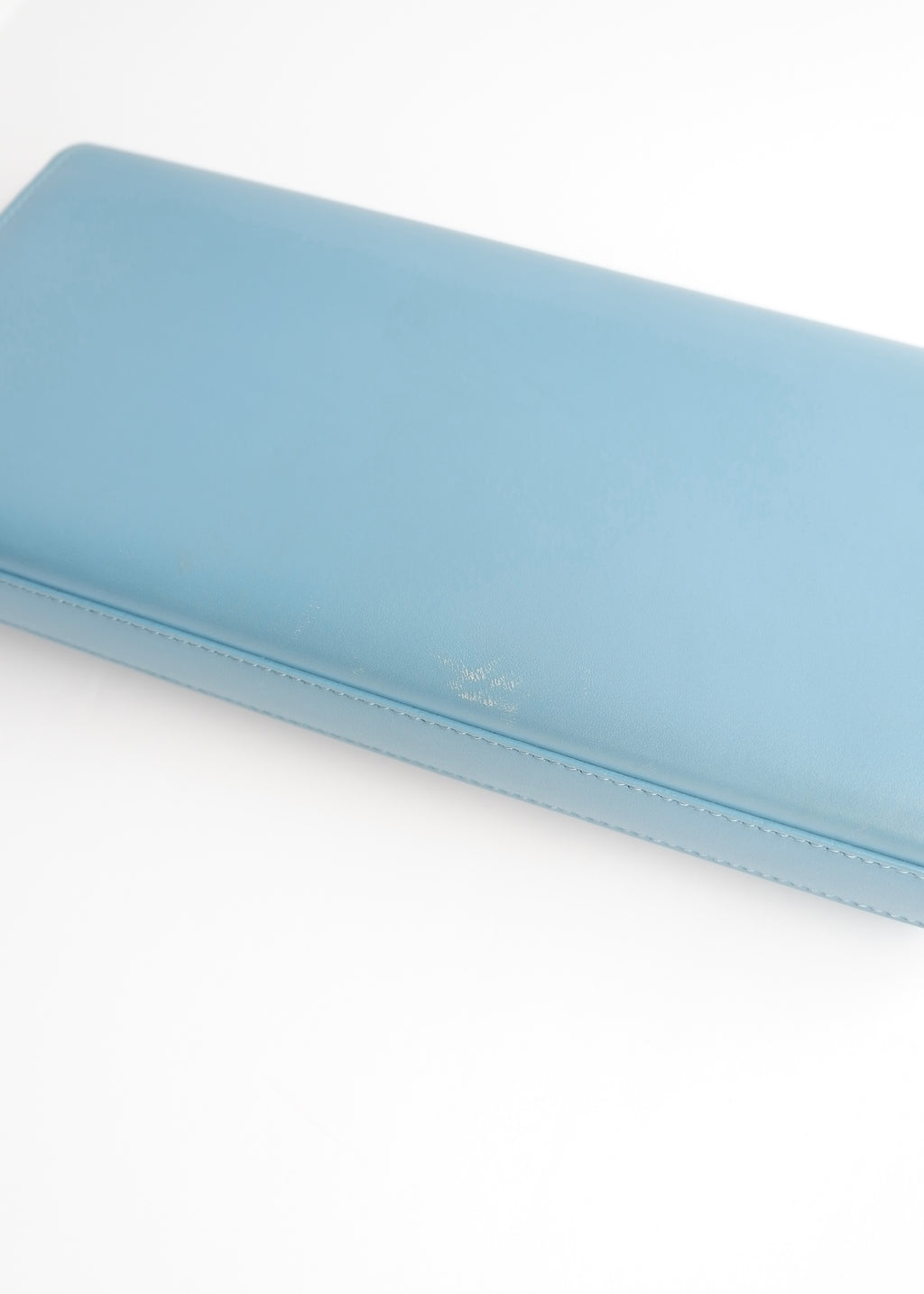 Authentic Preowned Saint Laurent Blue Leather YSL Logo Long Clutch Bag