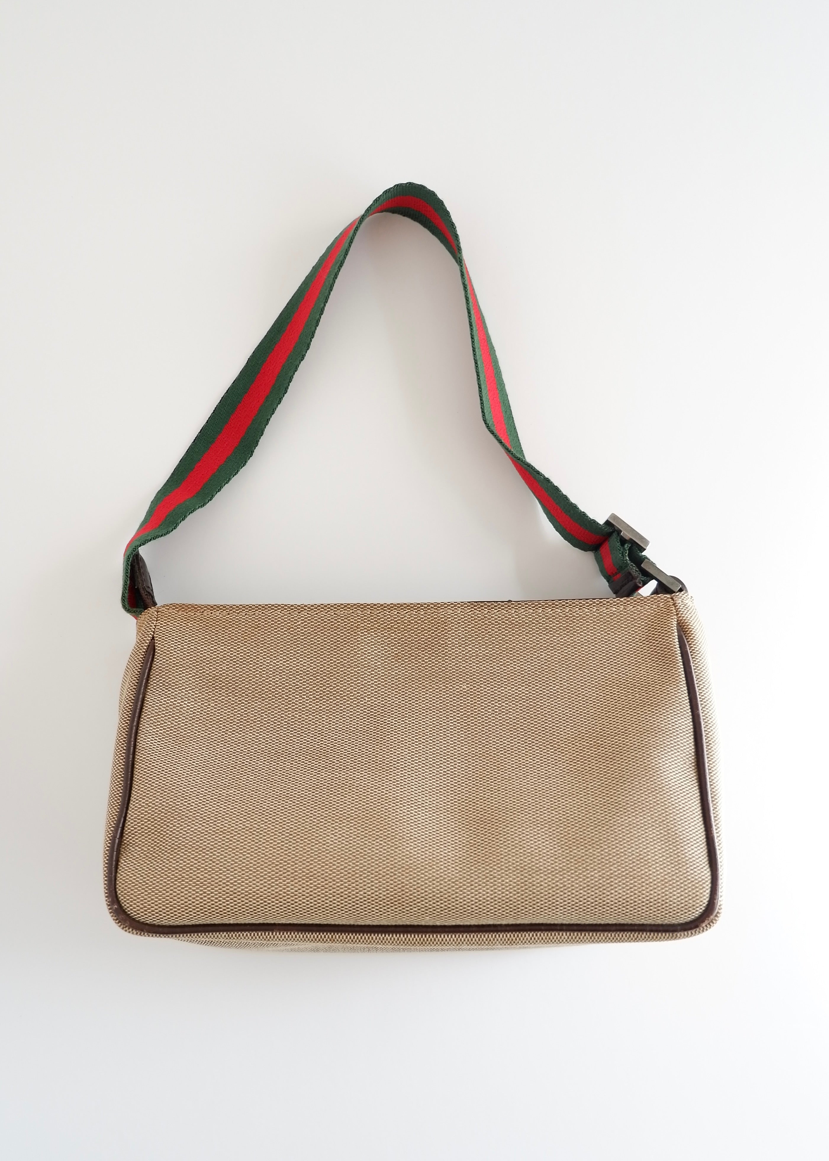 Authentic Preowned Gucci Beige Sherry Line Shoulder Bag
