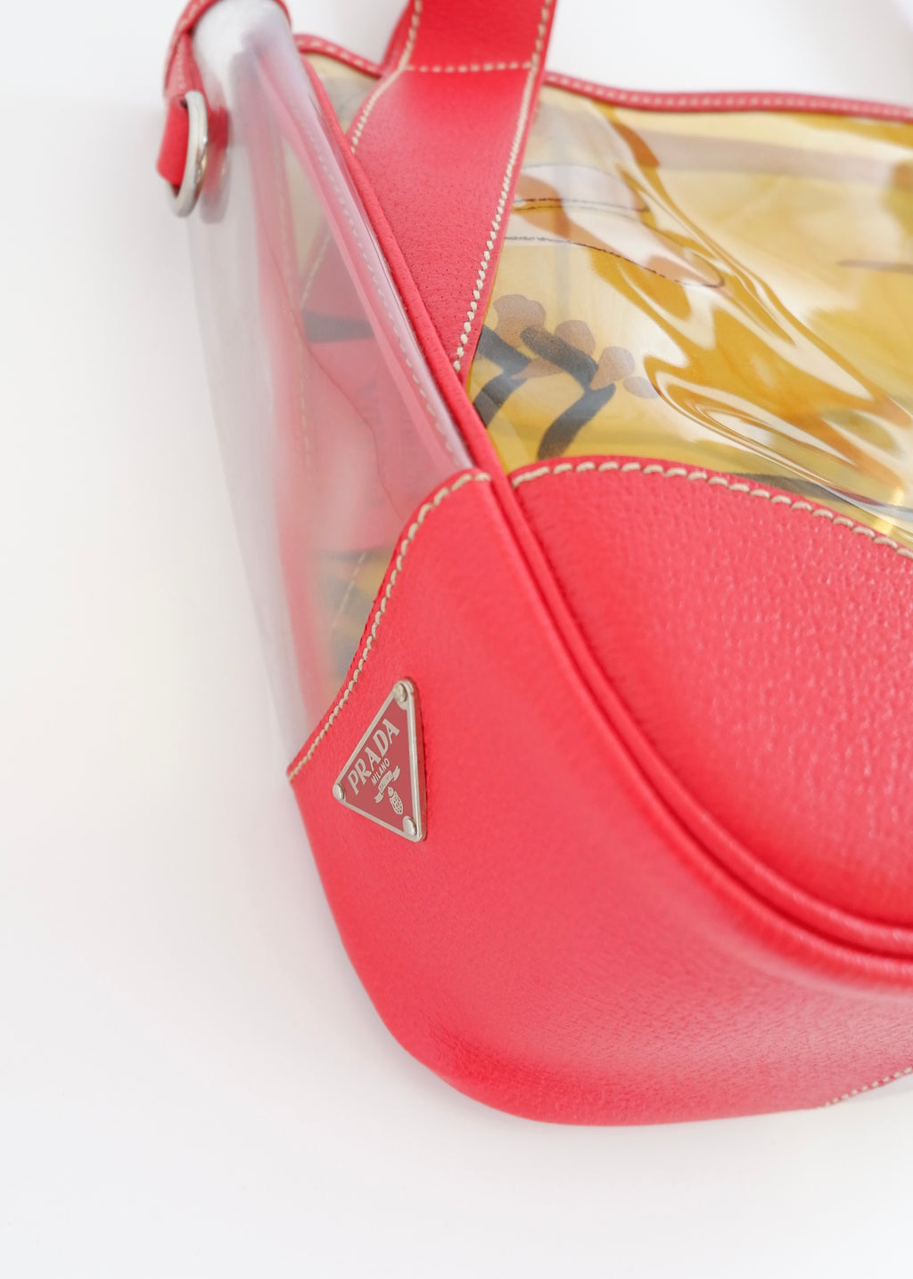 Preowned Prada Red Canvas/ PVC Summer Pattern Tote Bag