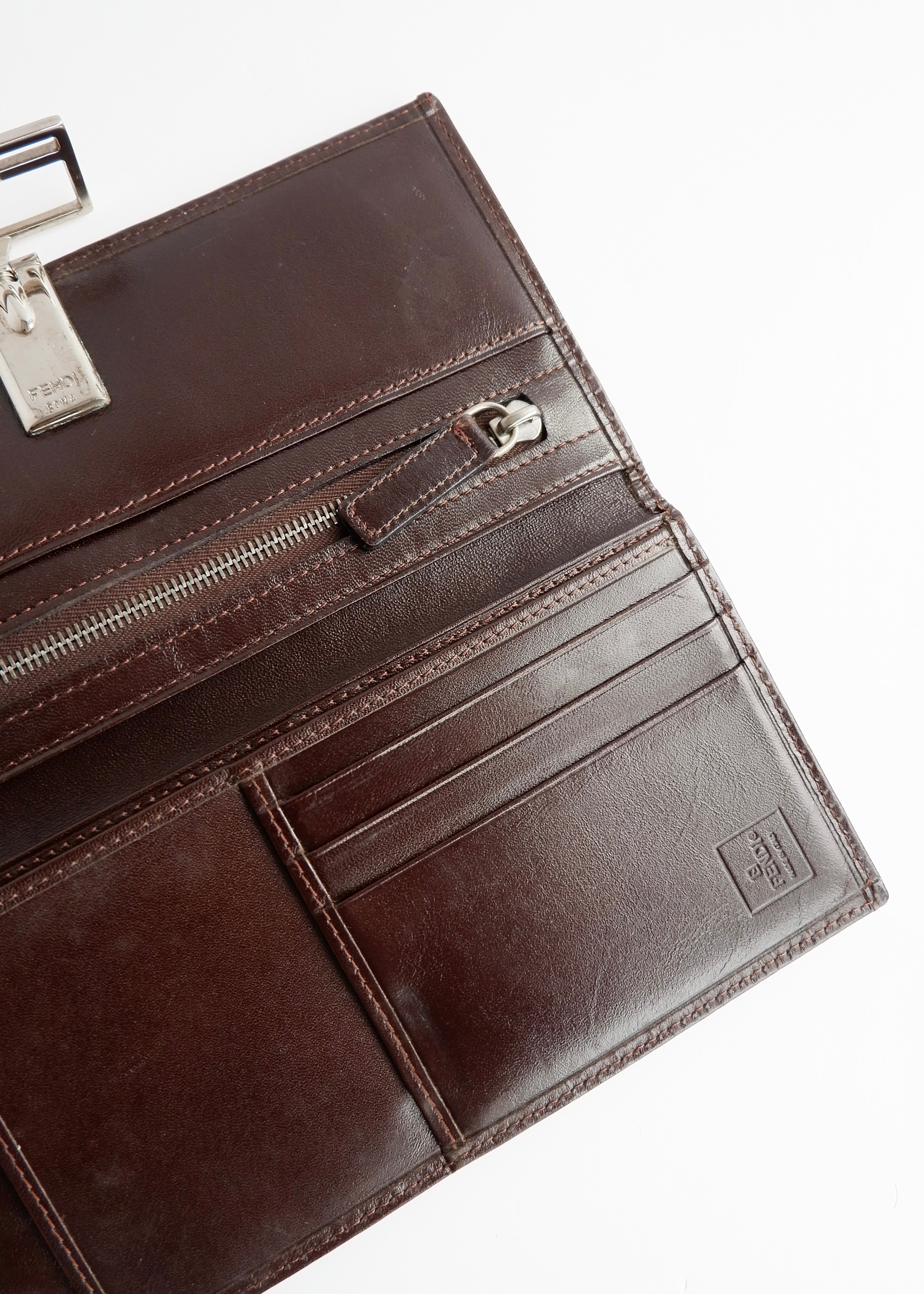 Authentic Preowned Vintage Fendi Zucca Long Wallet