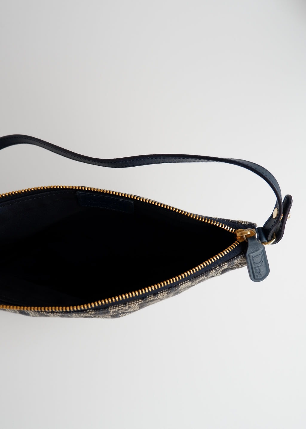 Authentic Preowned Vintage Dior Navy Oblique Canvas Saddle Bag