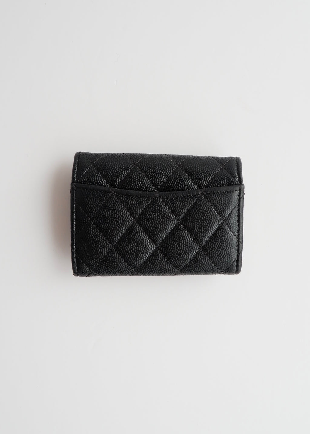 Authentic Preowned Chanel Black Caviar Leather Key Case/ Card Holder