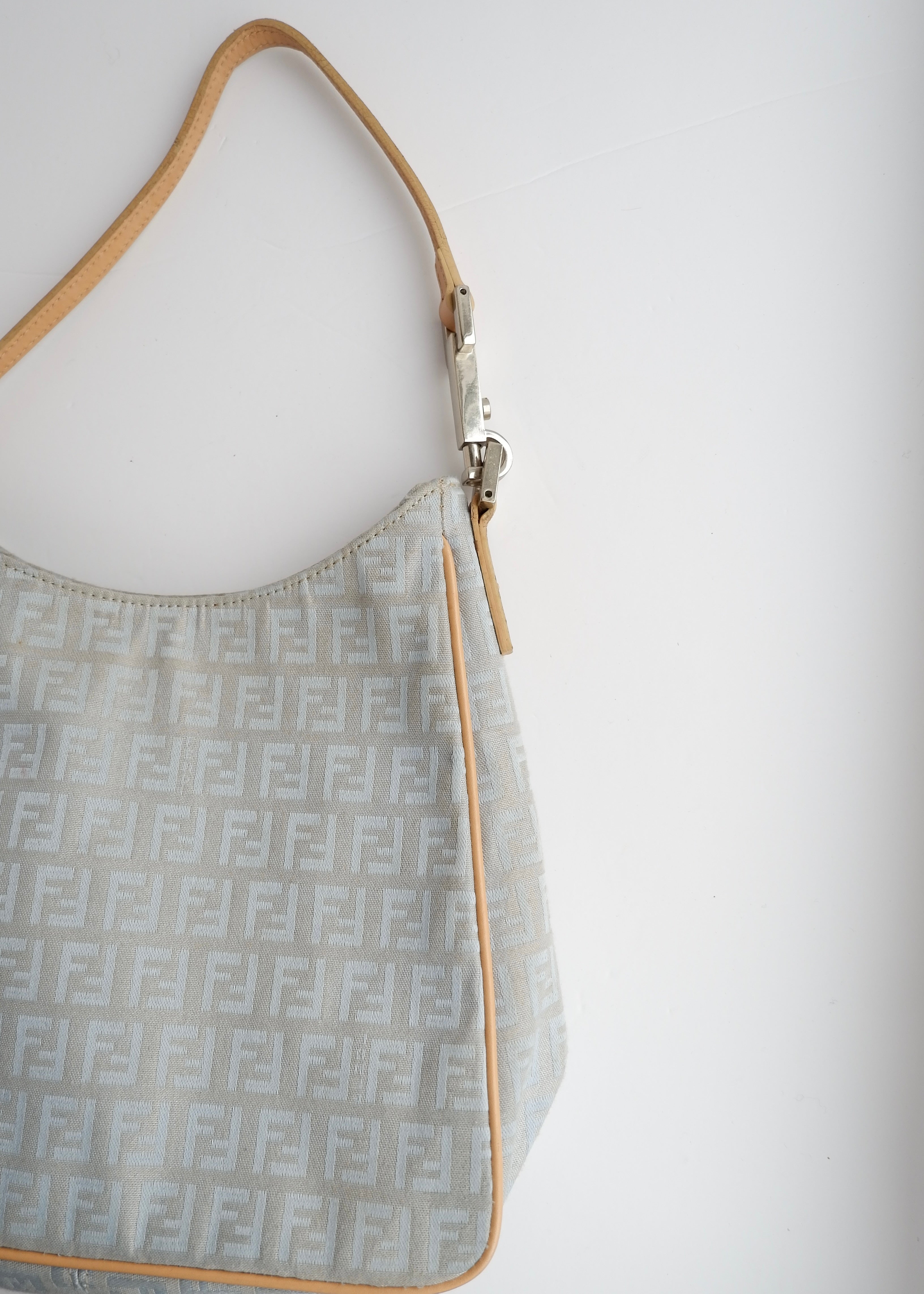 Authentic Preowned Fendi Blue/Beige Zucchino Tote Bag