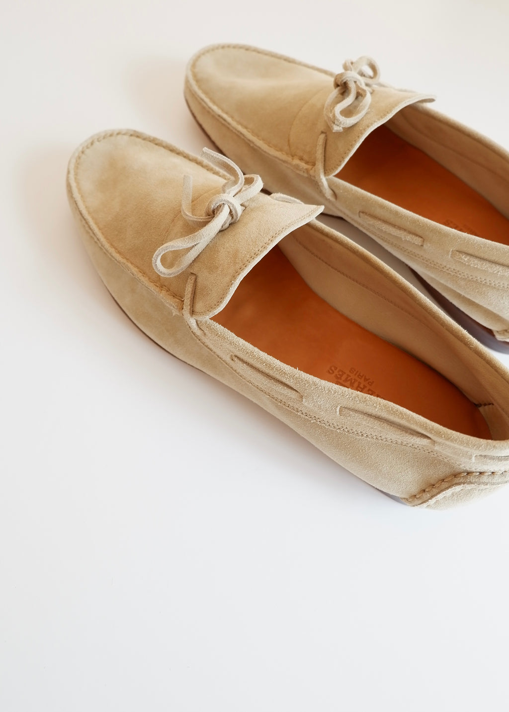 Authentic Preowned Hermes Light Beige Suede Loafers - 40