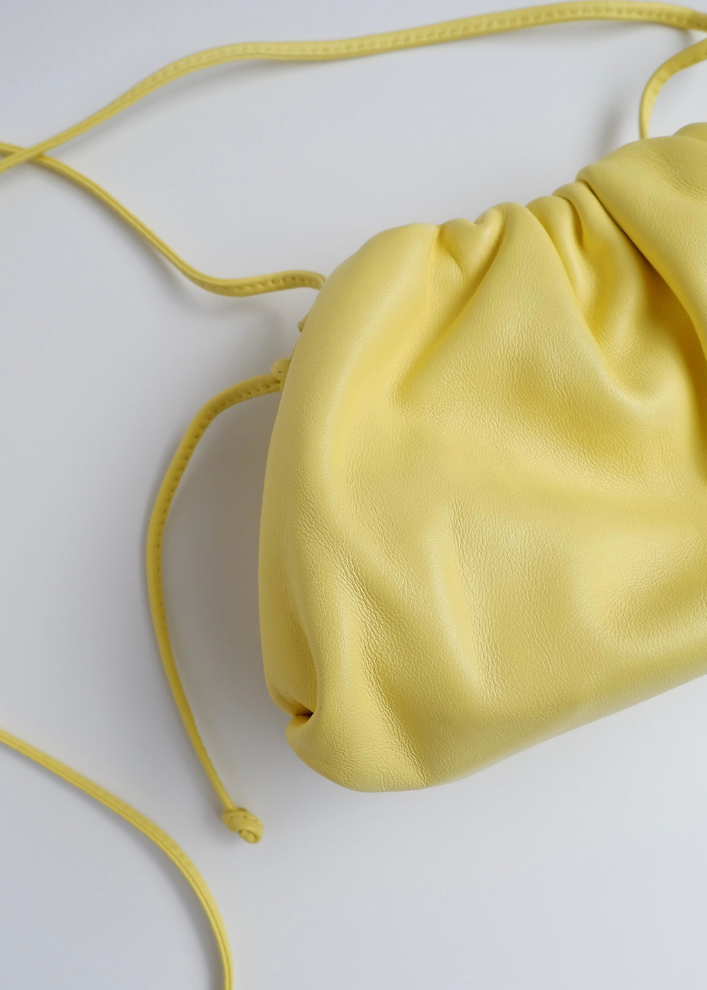 Authentic Preowned Bottega Veneta Yellow Leather Small The Pouch Crossbody