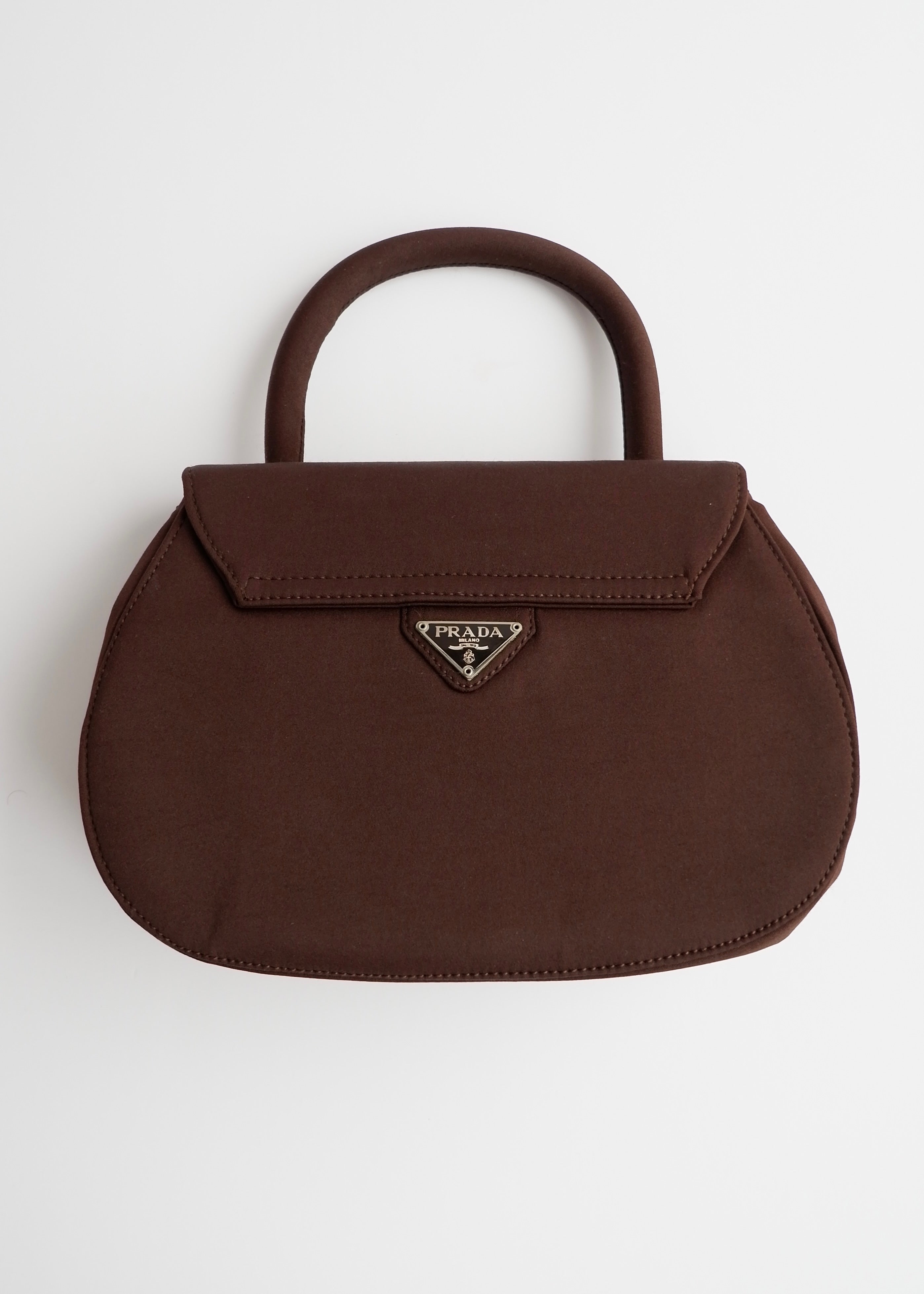 Authentic Preowned Prada Nylon Brown Nylon Top Handle Bag