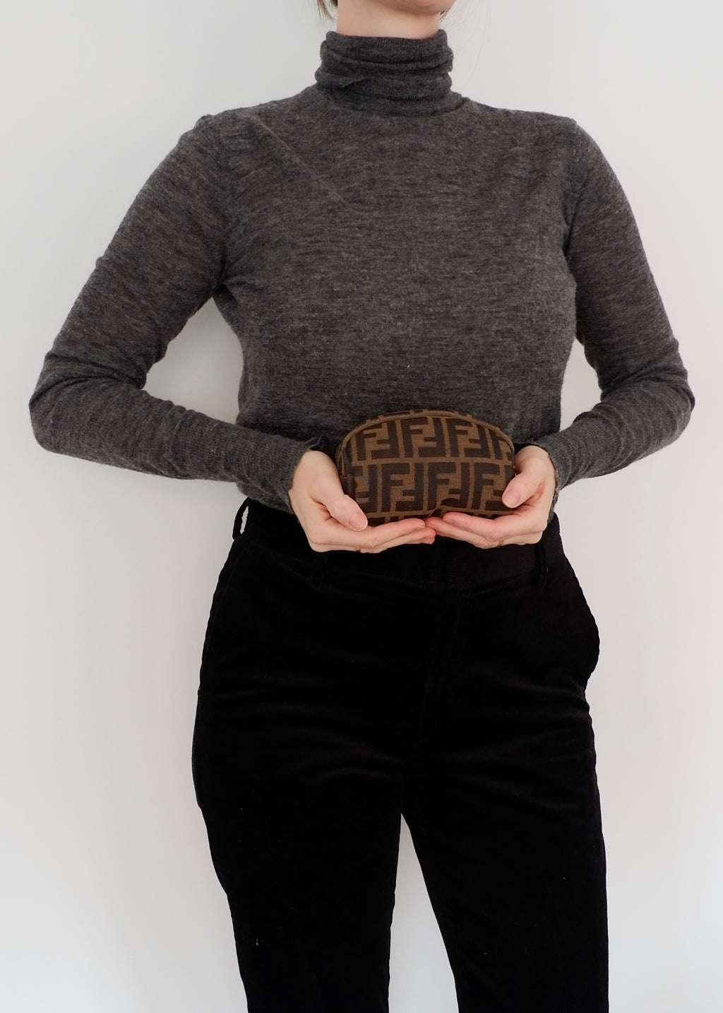 Authentic Preowned Fendi Brown Canvas Zucca Print Pouch