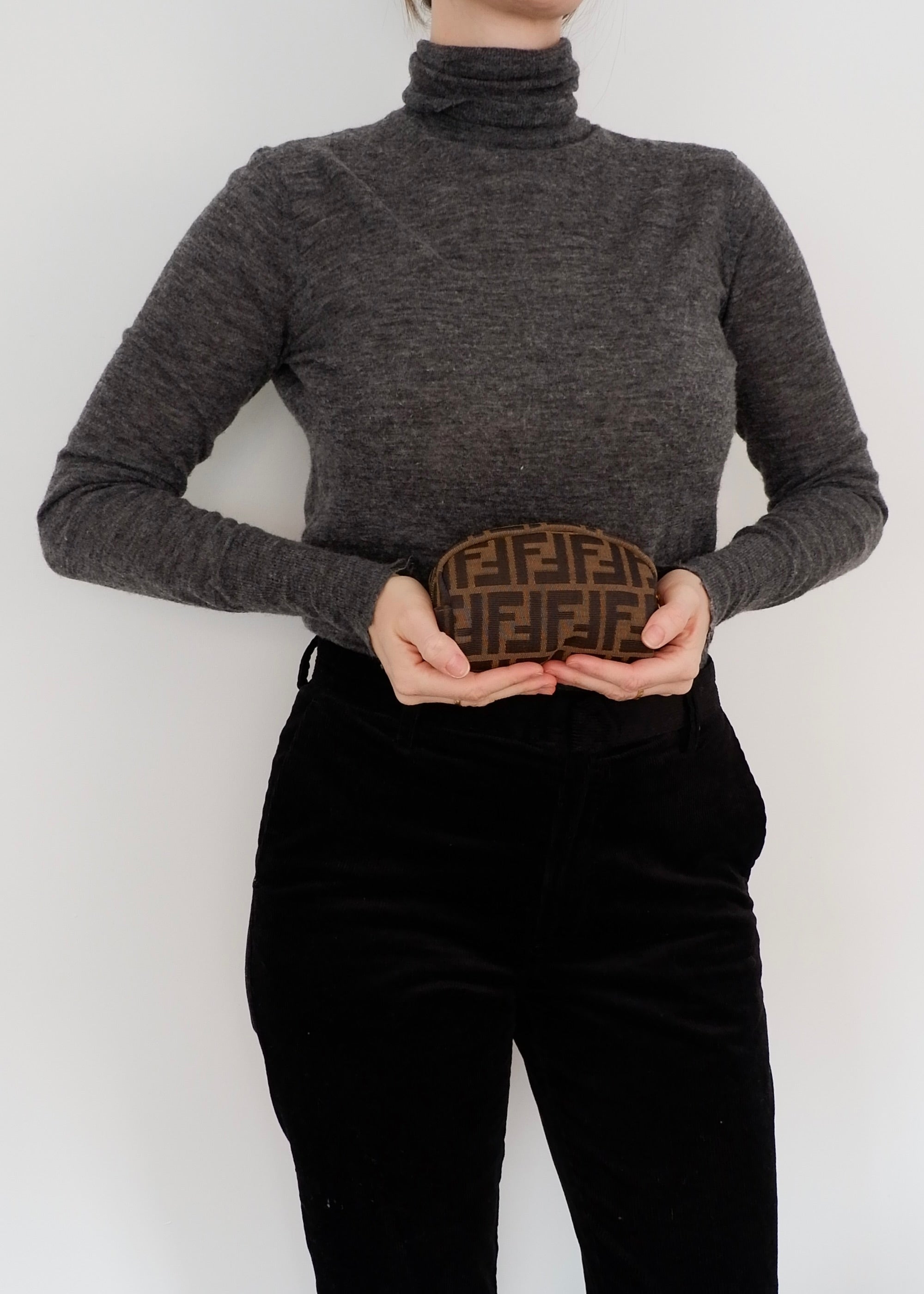 Authentic Preowned Fendi Brown Canvas Zucca Print Pouch