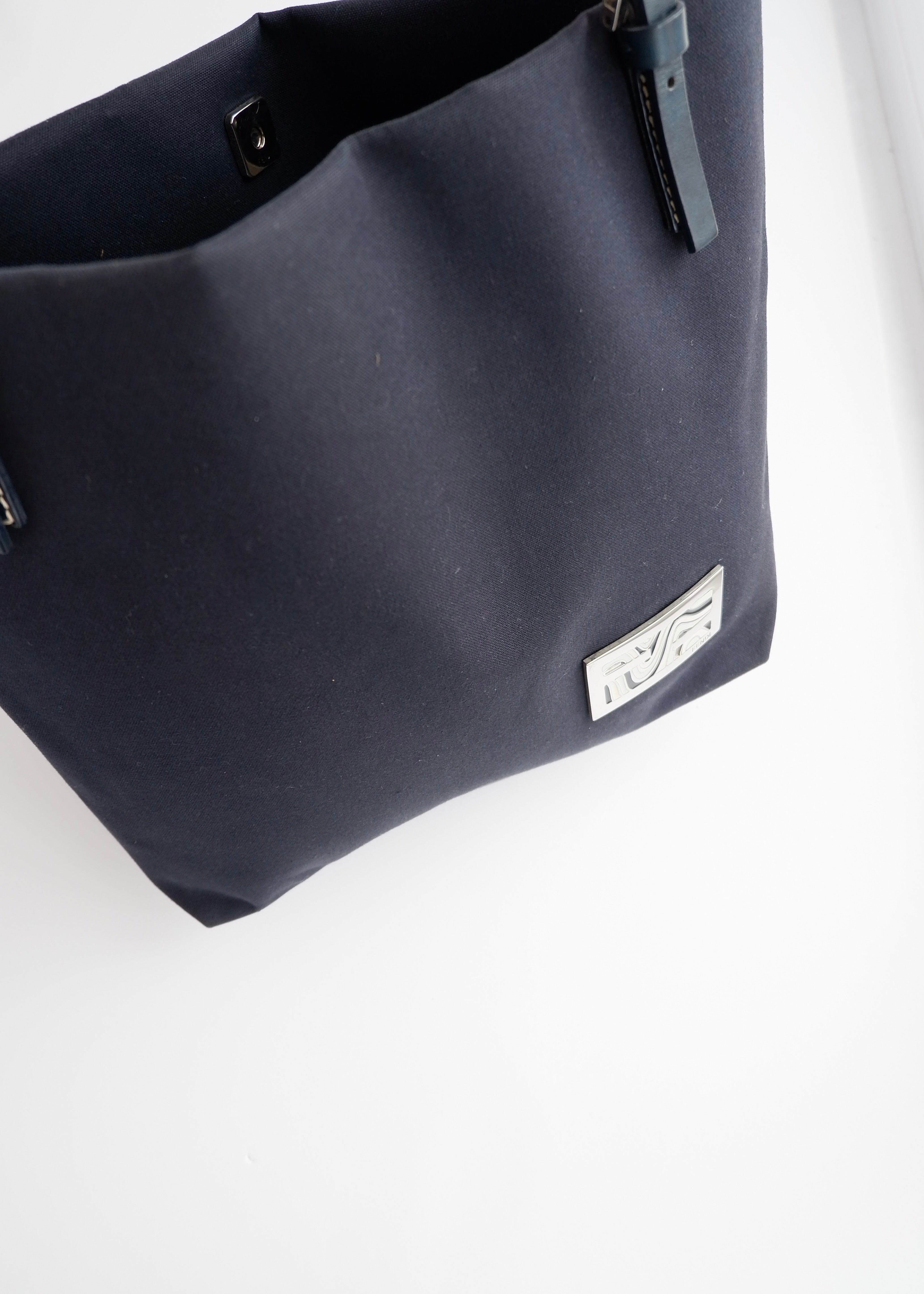 Authentic Preowned Fendi Navy Canvas FF Logo Tote Bag
