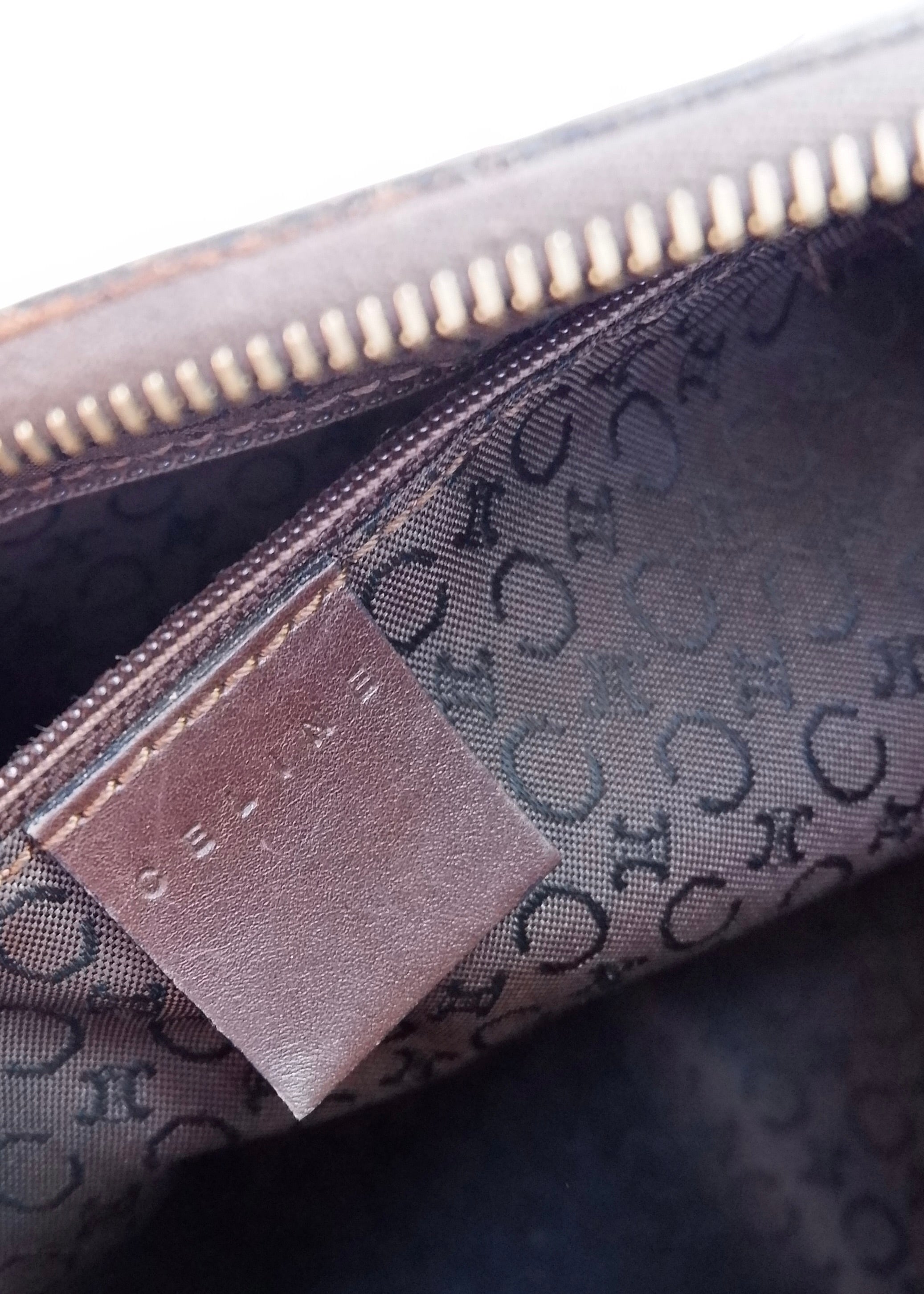 Preowned Vintage Celine Brown Leather Top Handle Cubic Bag