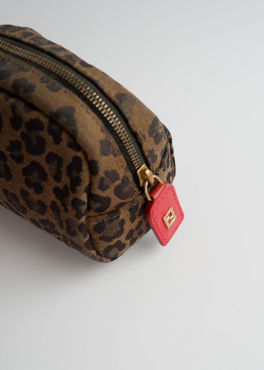 Authentic Preowned Fendi Brown Animal Print Canvas Pouch