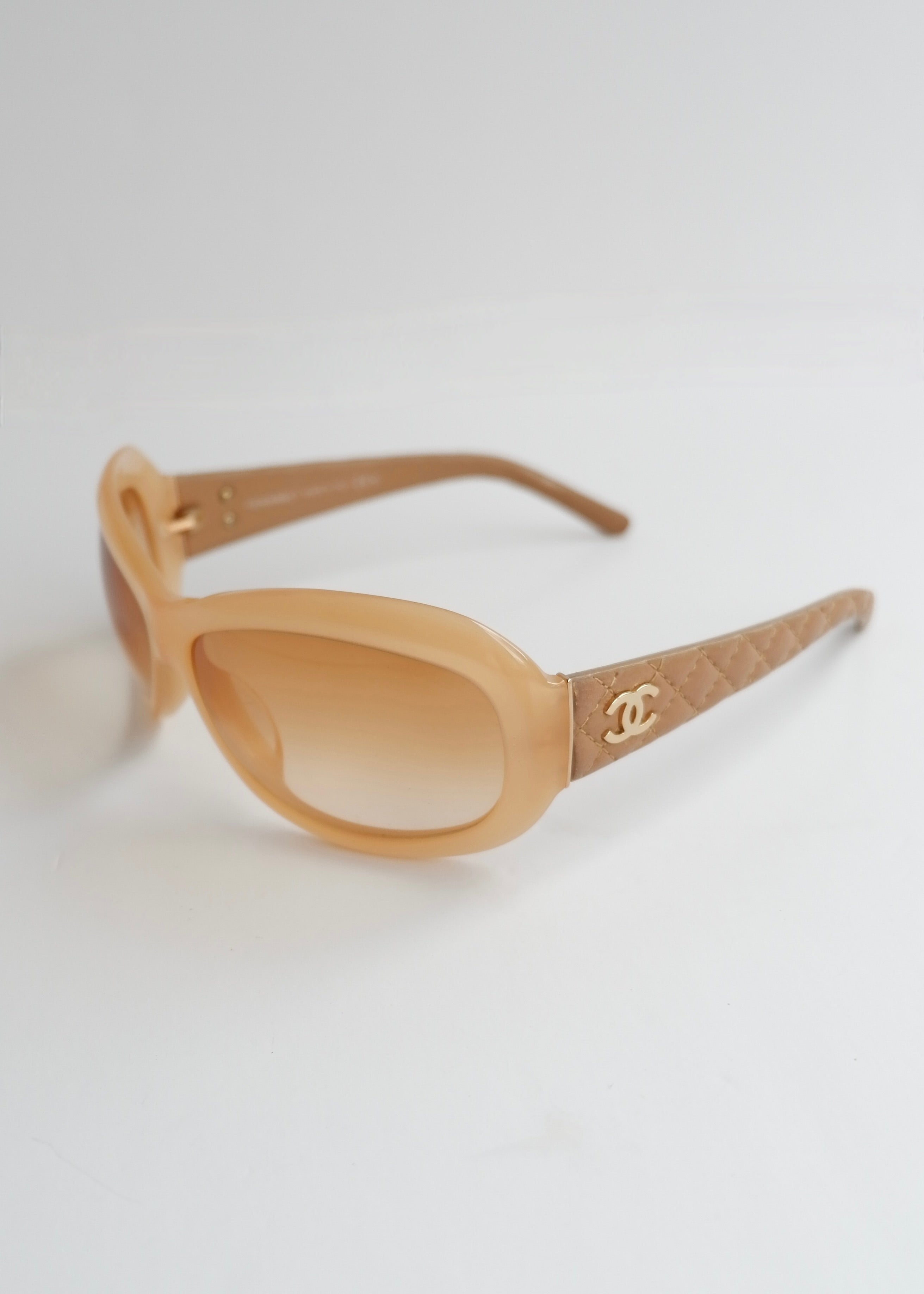 Authentic Preowned VIntage Chanel Beige Square Frame Sunglasses
