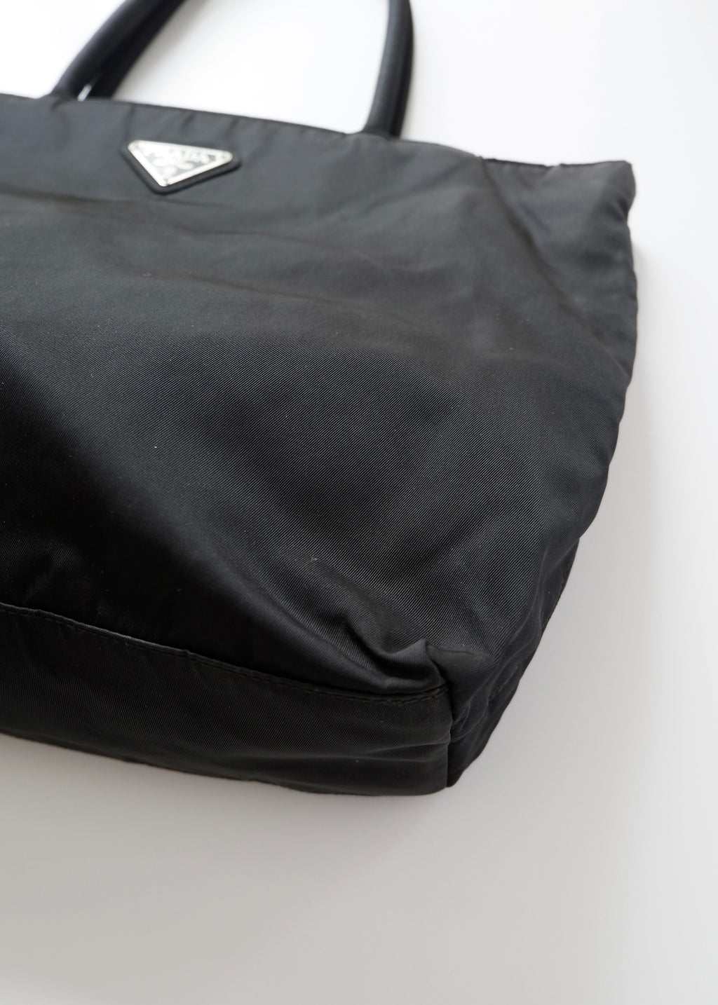 Authentic Prewned Prada Black Nylon Top Handle Handbag