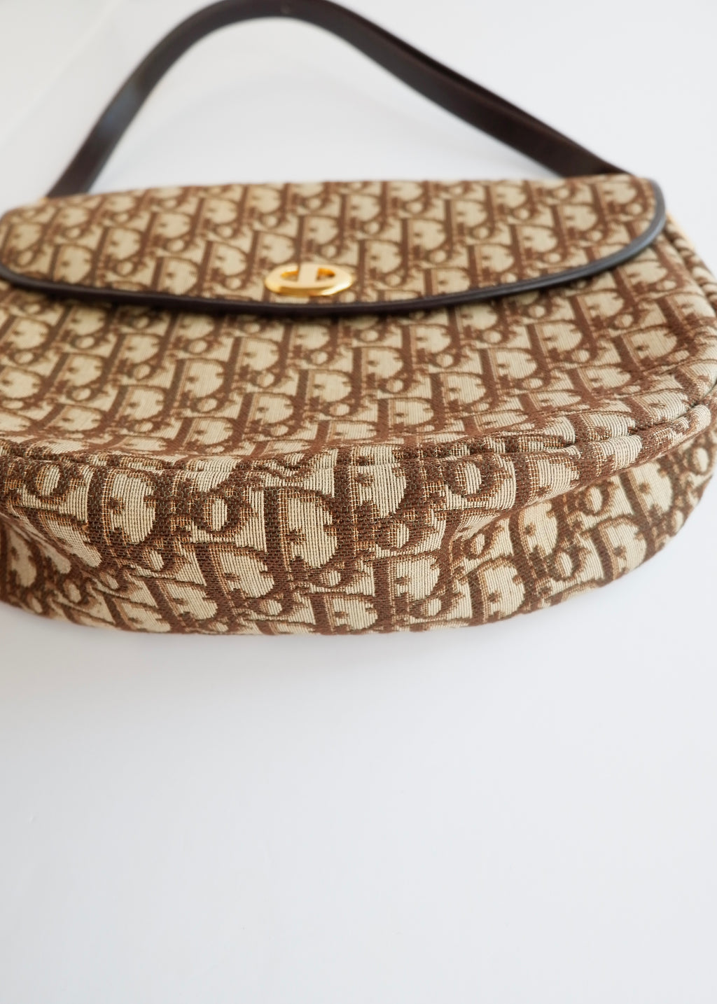 Preowned Vintage Dior Brown Trotter Shoulder Bag