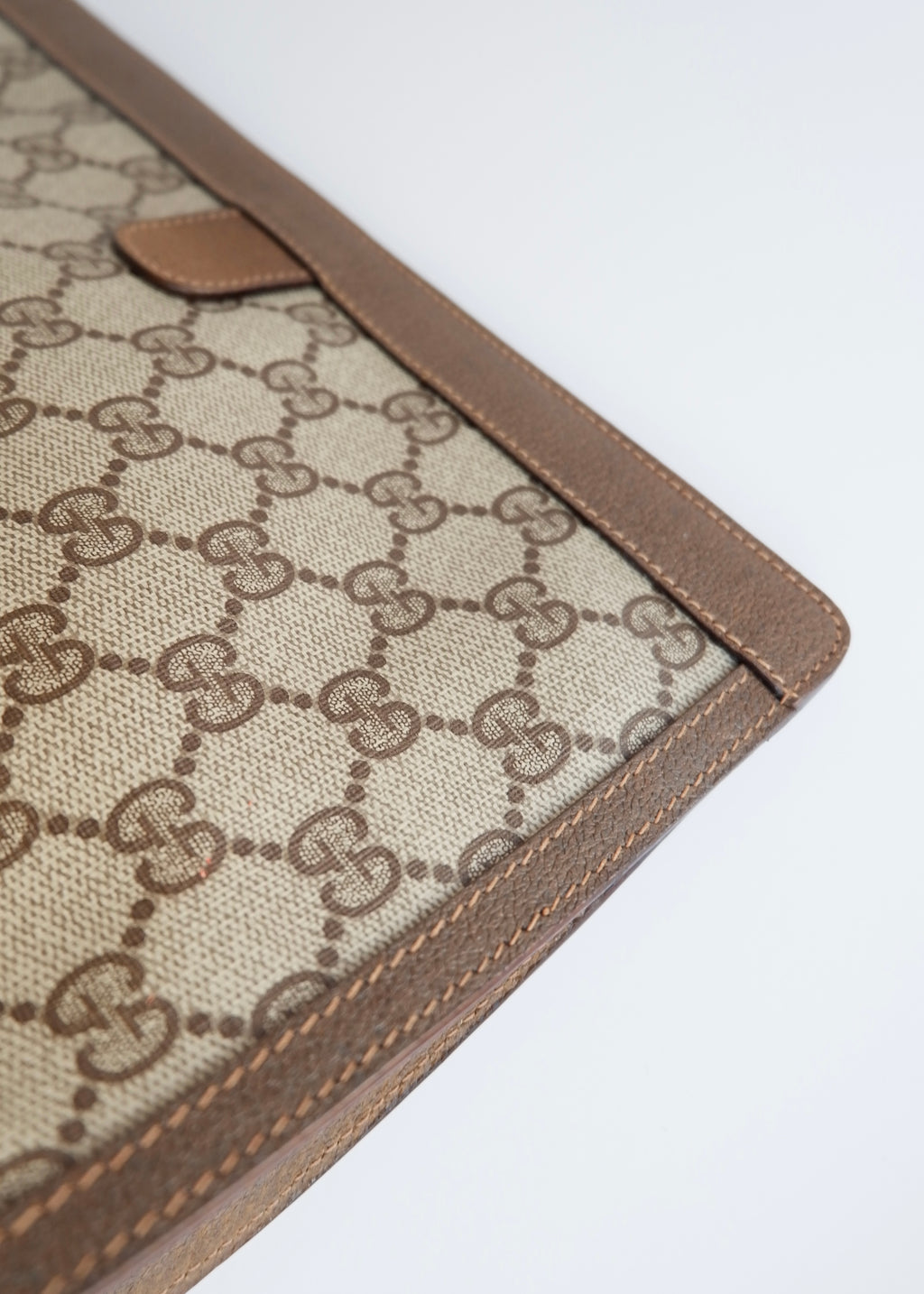 Preowned Vintage Gucci Brown GG Coated Canvas Clutch