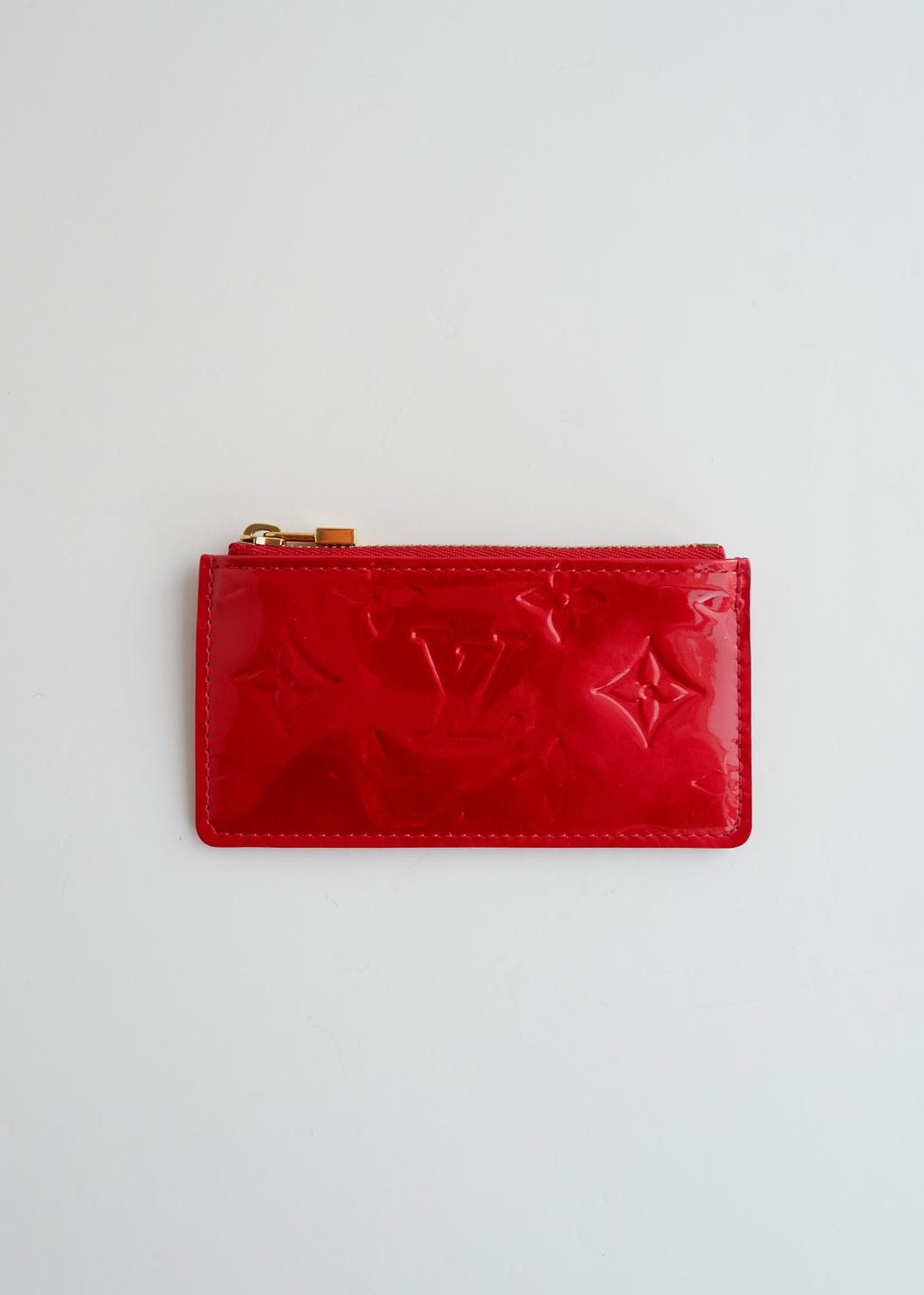 Authentic Preowned Louis Vuitton Monogram Red Vernis Pochette Cle