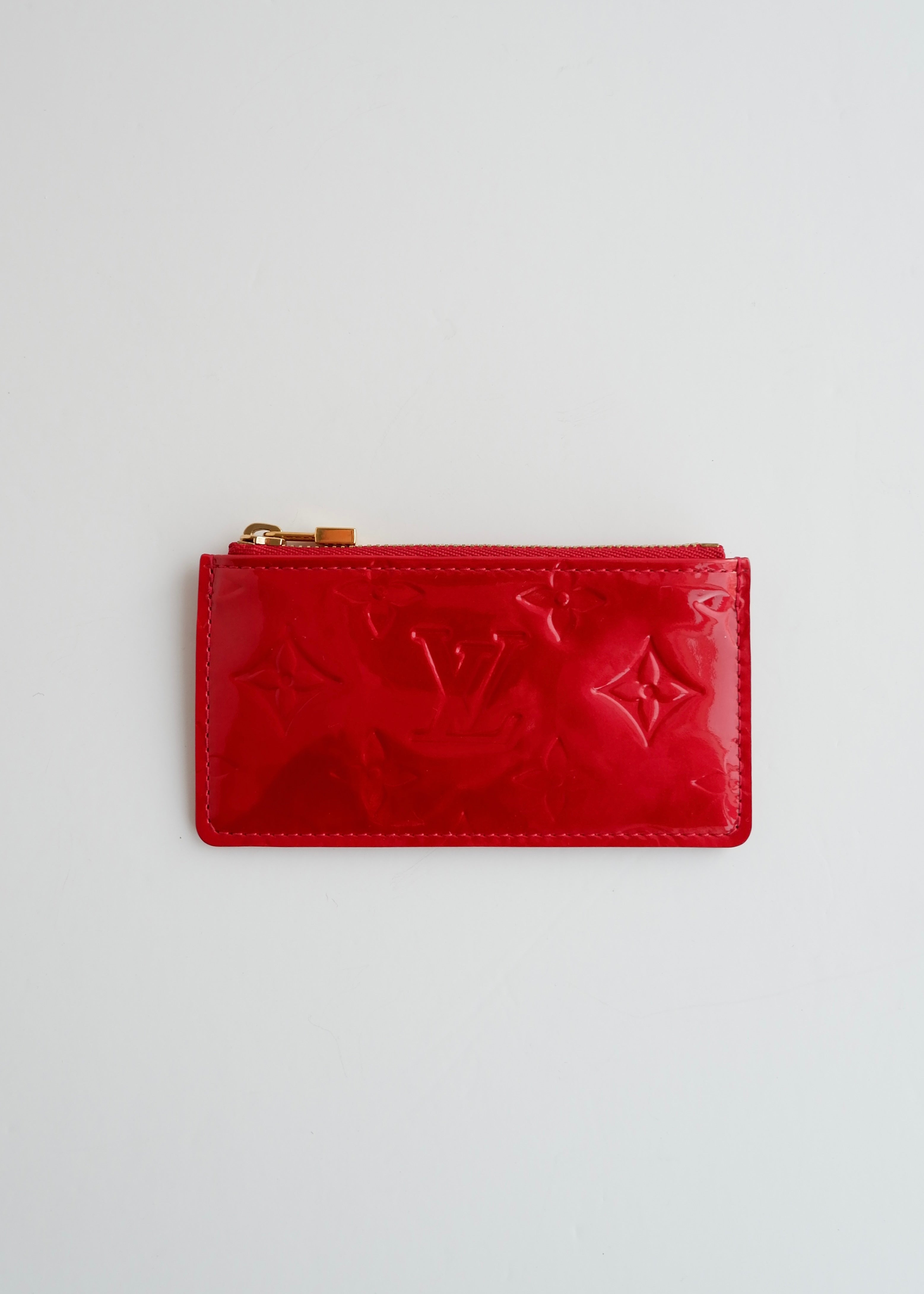 Authentic Preowned Louis Vuitton Monogram Red Vernis Pochette Cle