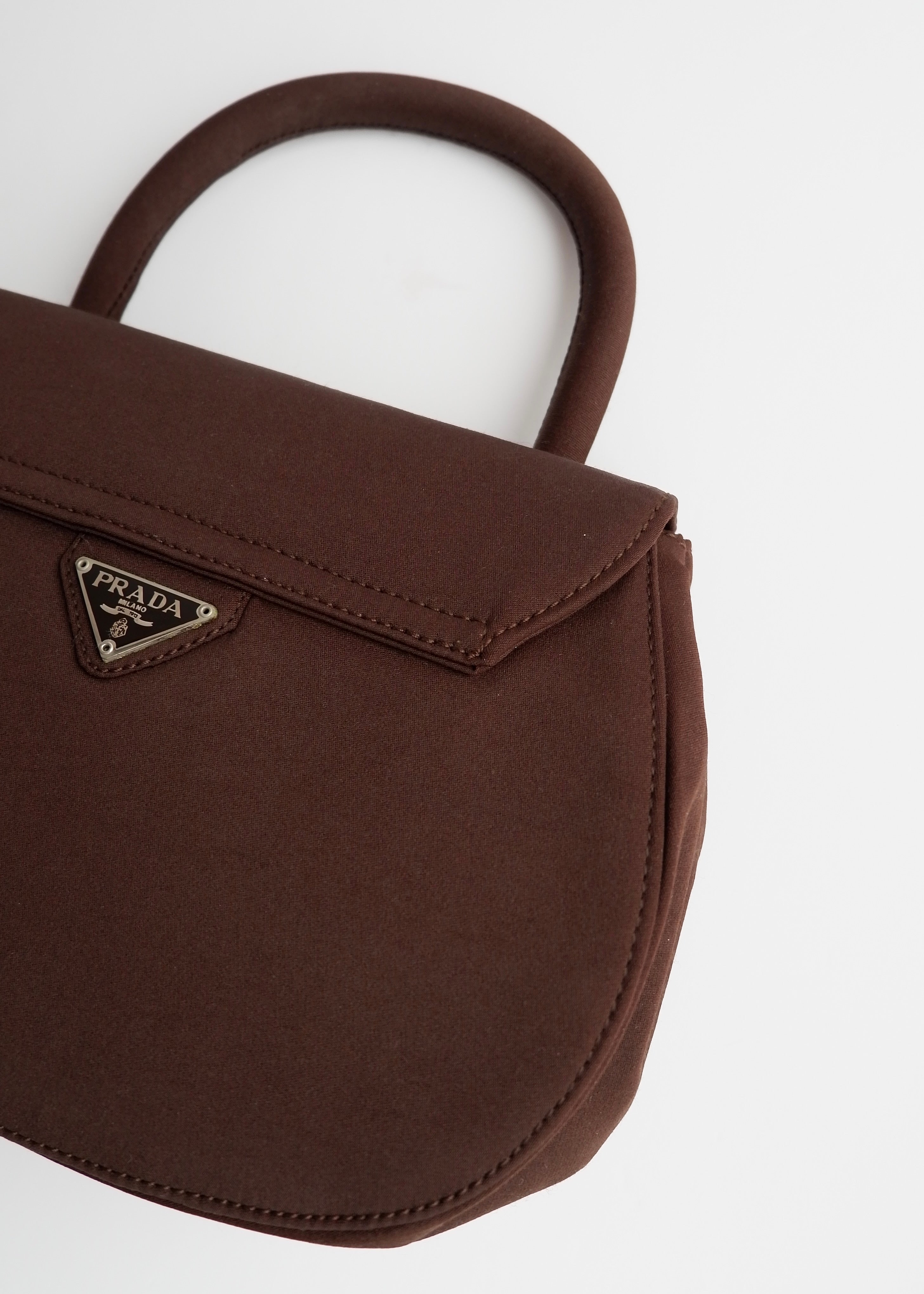 Authentic Preowned Prada Nylon Brown Nylon Top Handle Bag