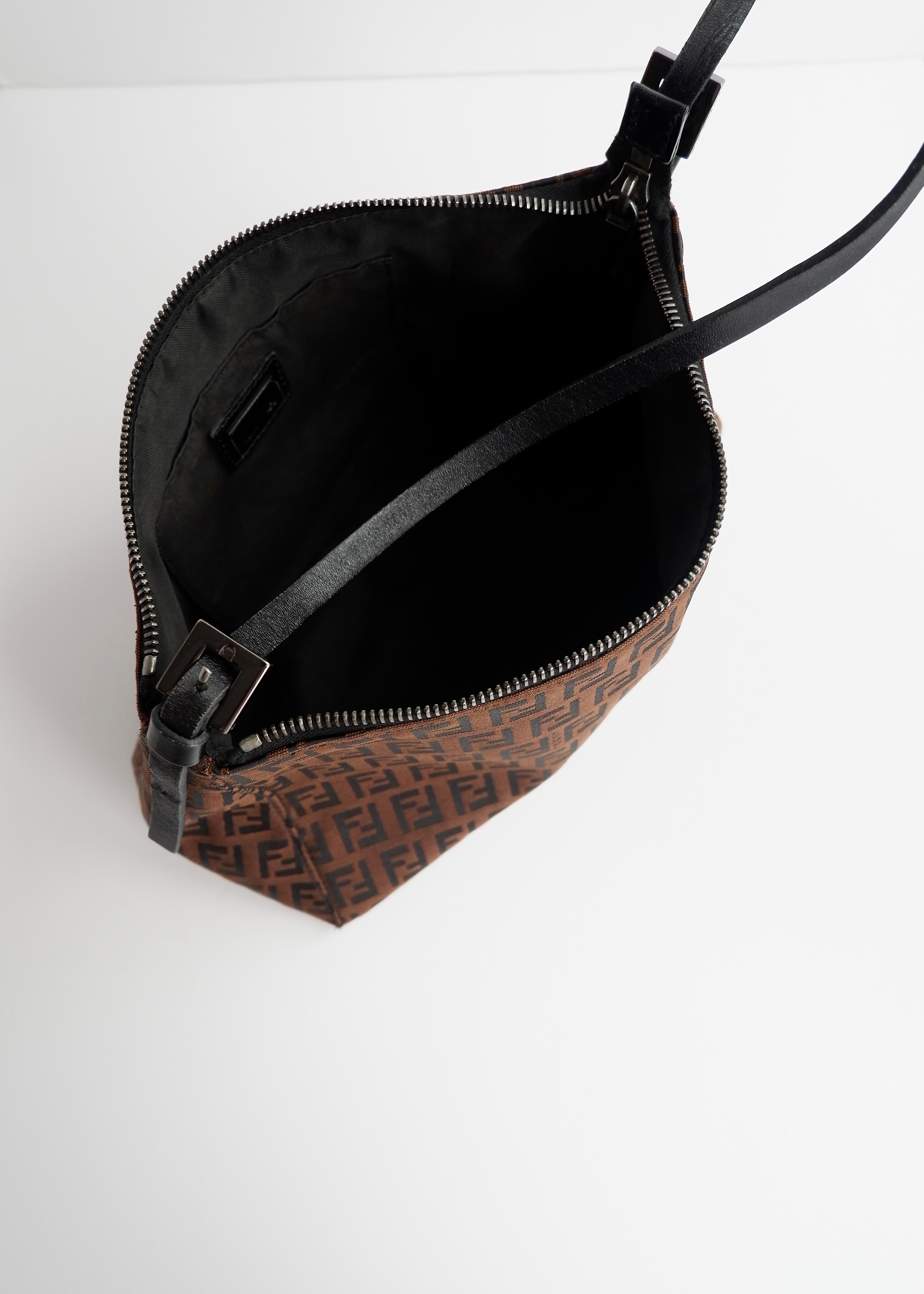 Authentic Preowned Fendi Brown Canvas Zucchino Shoulder Bag