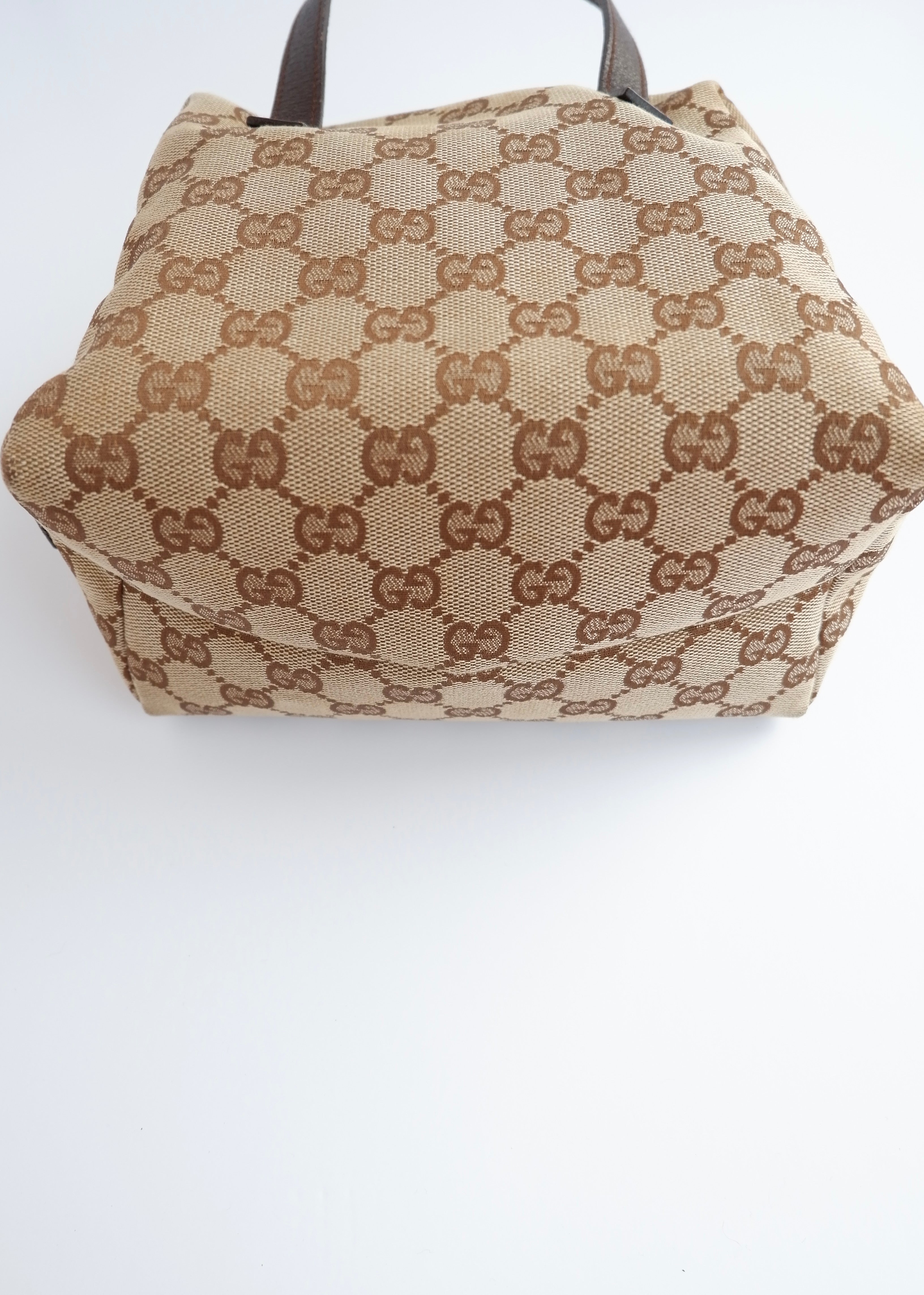 Authentic Preowned Gucci Brown GG Canvas Tofu Handbag