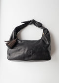 Preowned Loewe Black Leather Hobo Shoulder Bag
