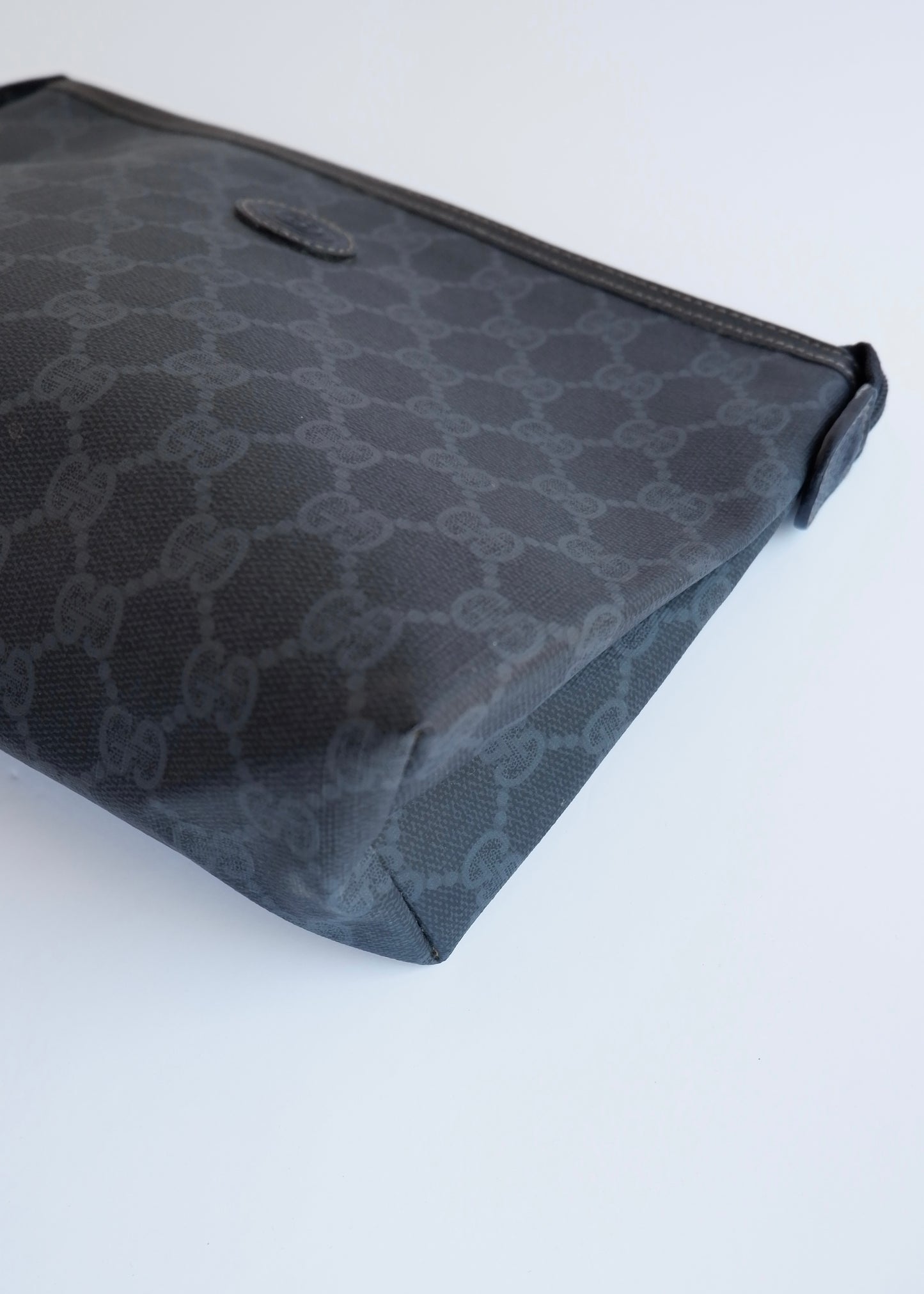 Authentic Preowned Vintage Gucci Black GG Coated Canvas Pouch