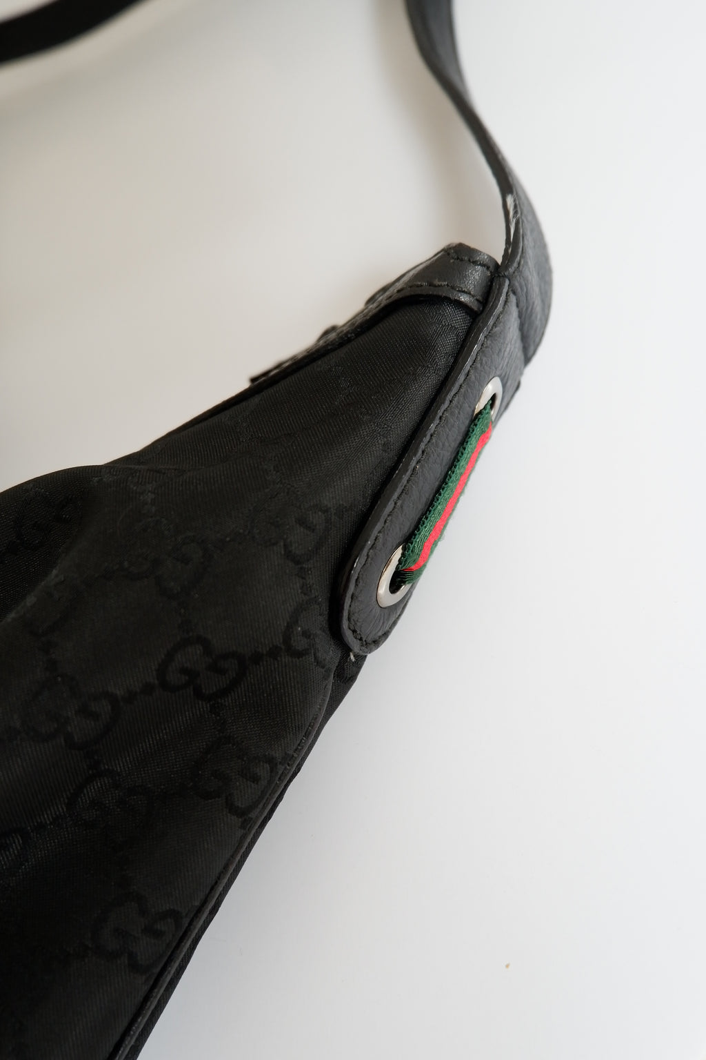 Authentic Preowned Gucci Nylon/Leather Hobo Shoulder Bag