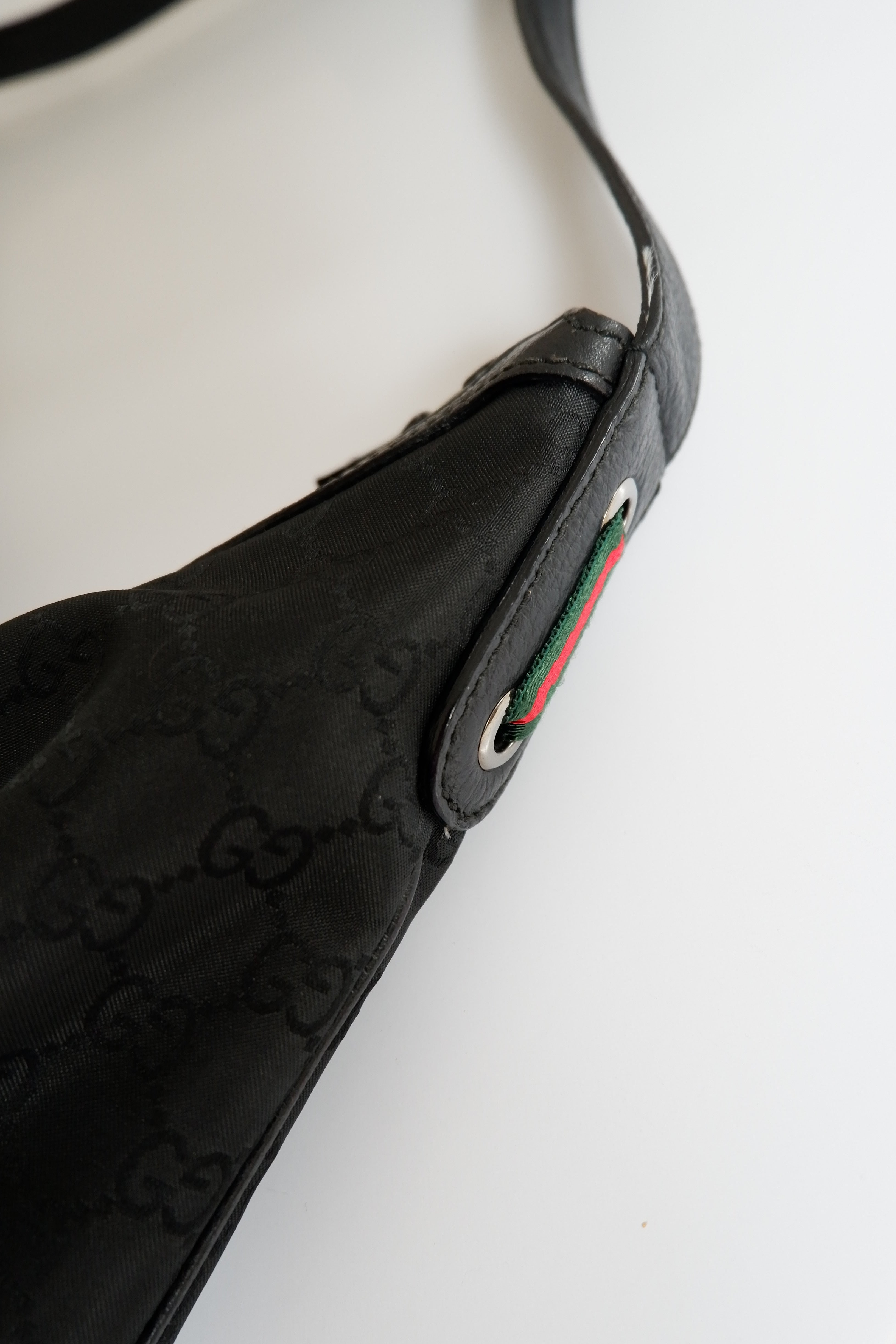 Authentic Preowned Gucci Nylon/Leather Hobo Shoulder Bag