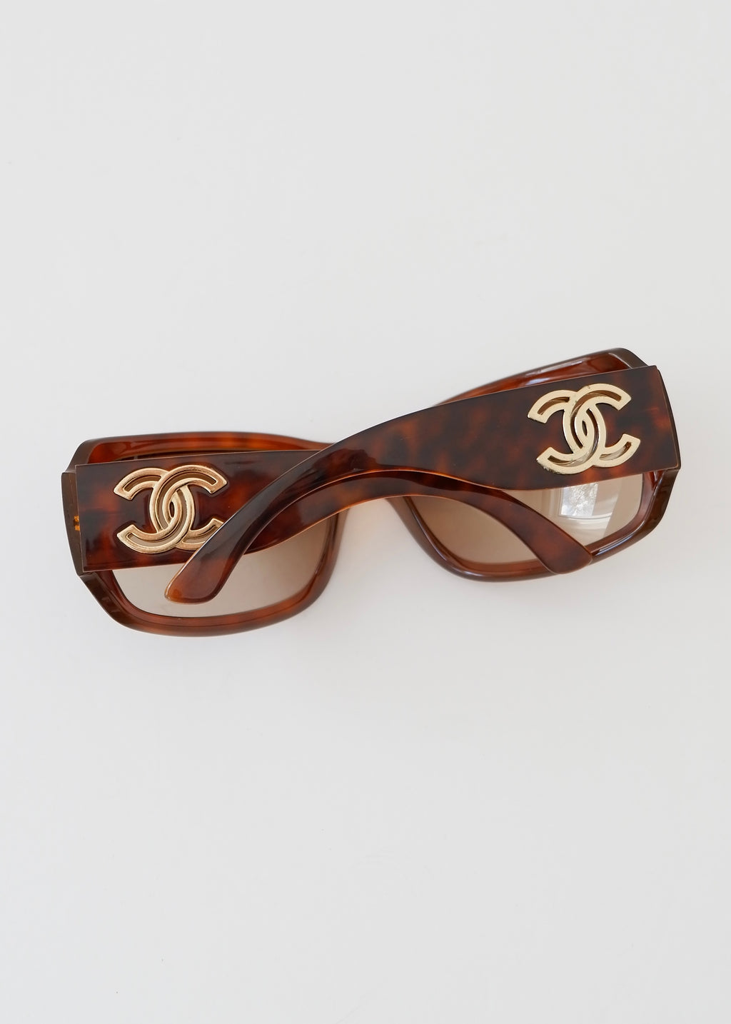Authentic Preowned Chanel Brown Tortoise Square Frame CC Logo Sunglasses