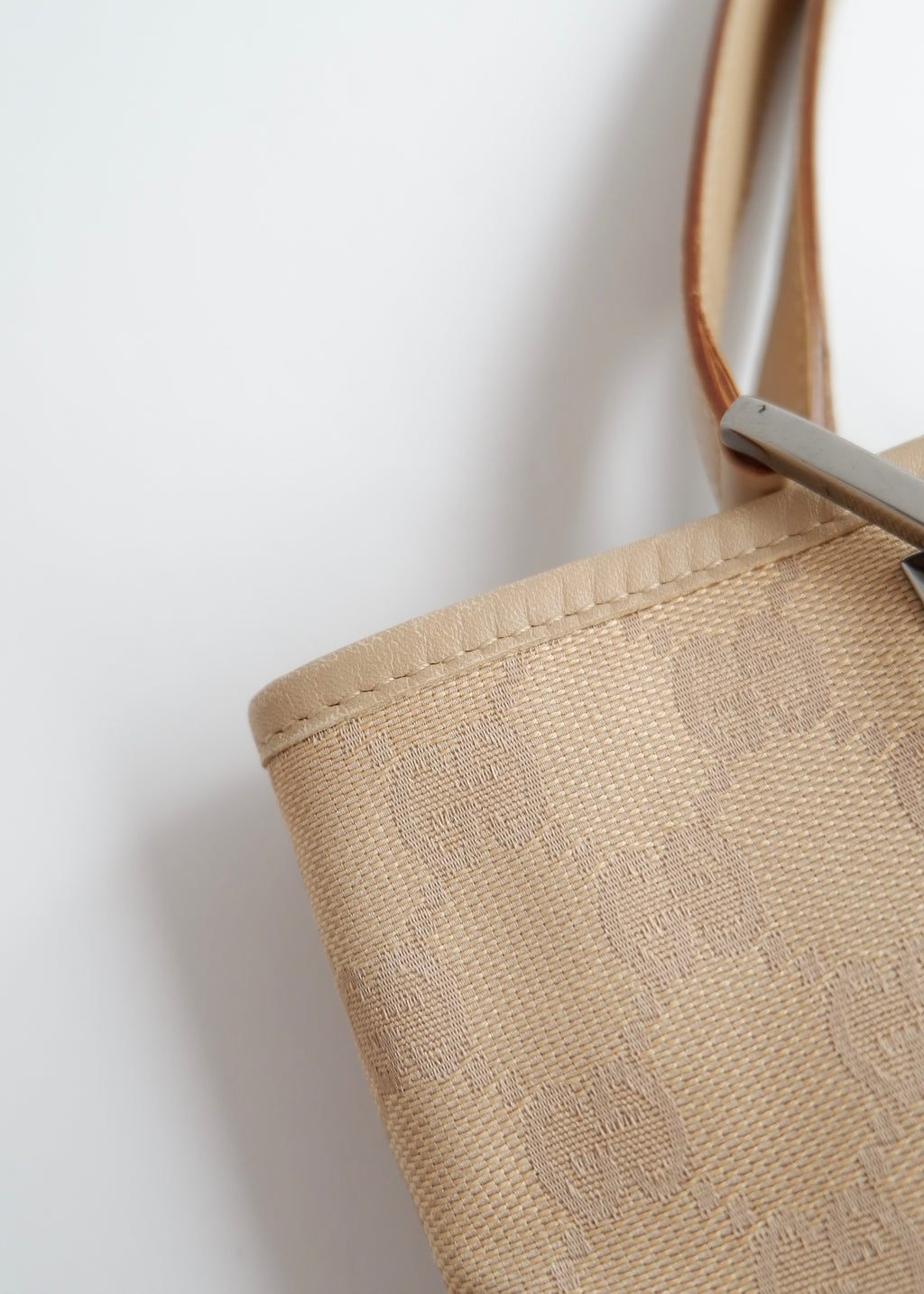 Authentic Preowned Gucci Light Beige GG Canvas Shoulder Tote
