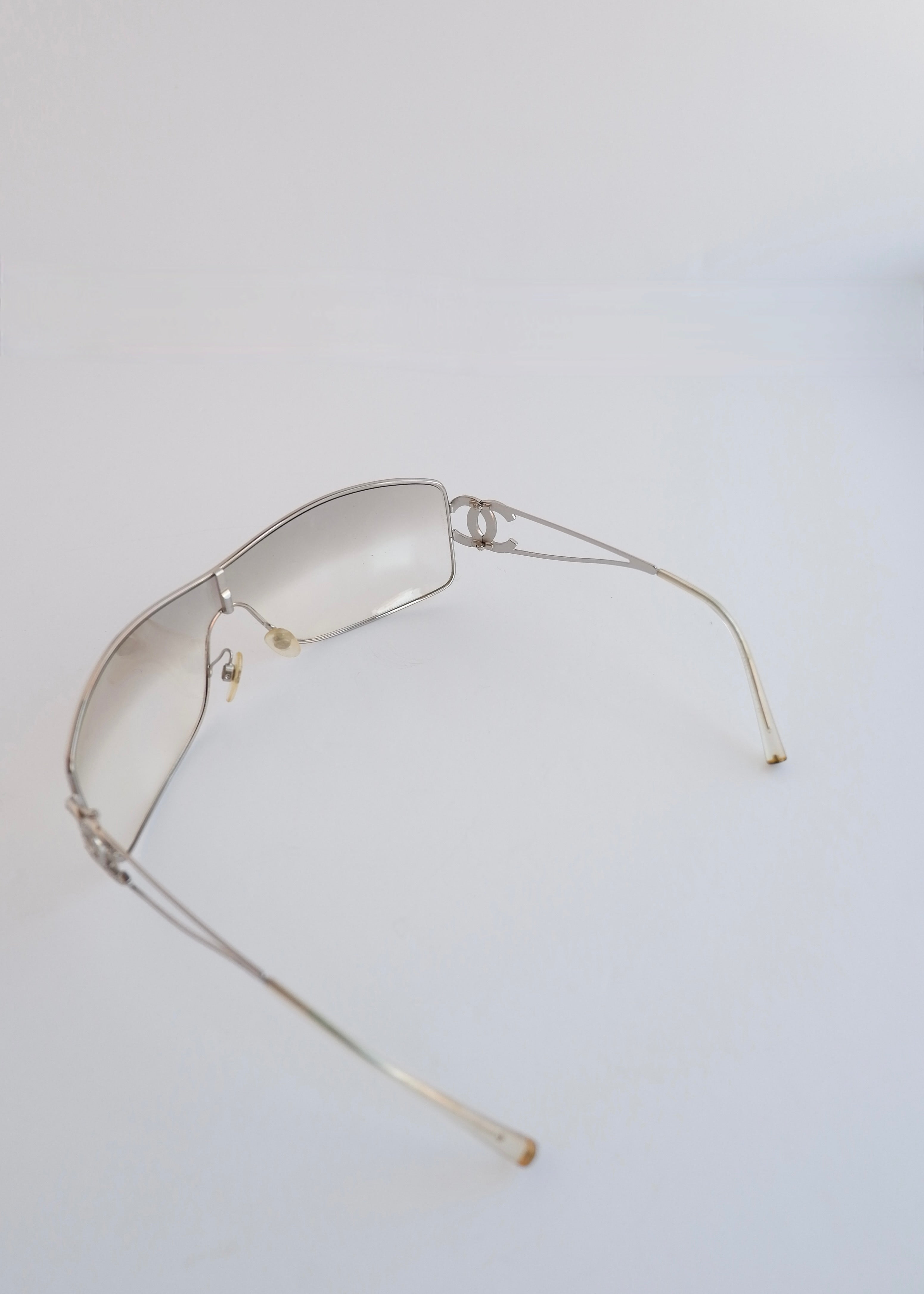 Authentic Preowned Vintage Chanel Transparent Crystal CC Logo Sunglasses