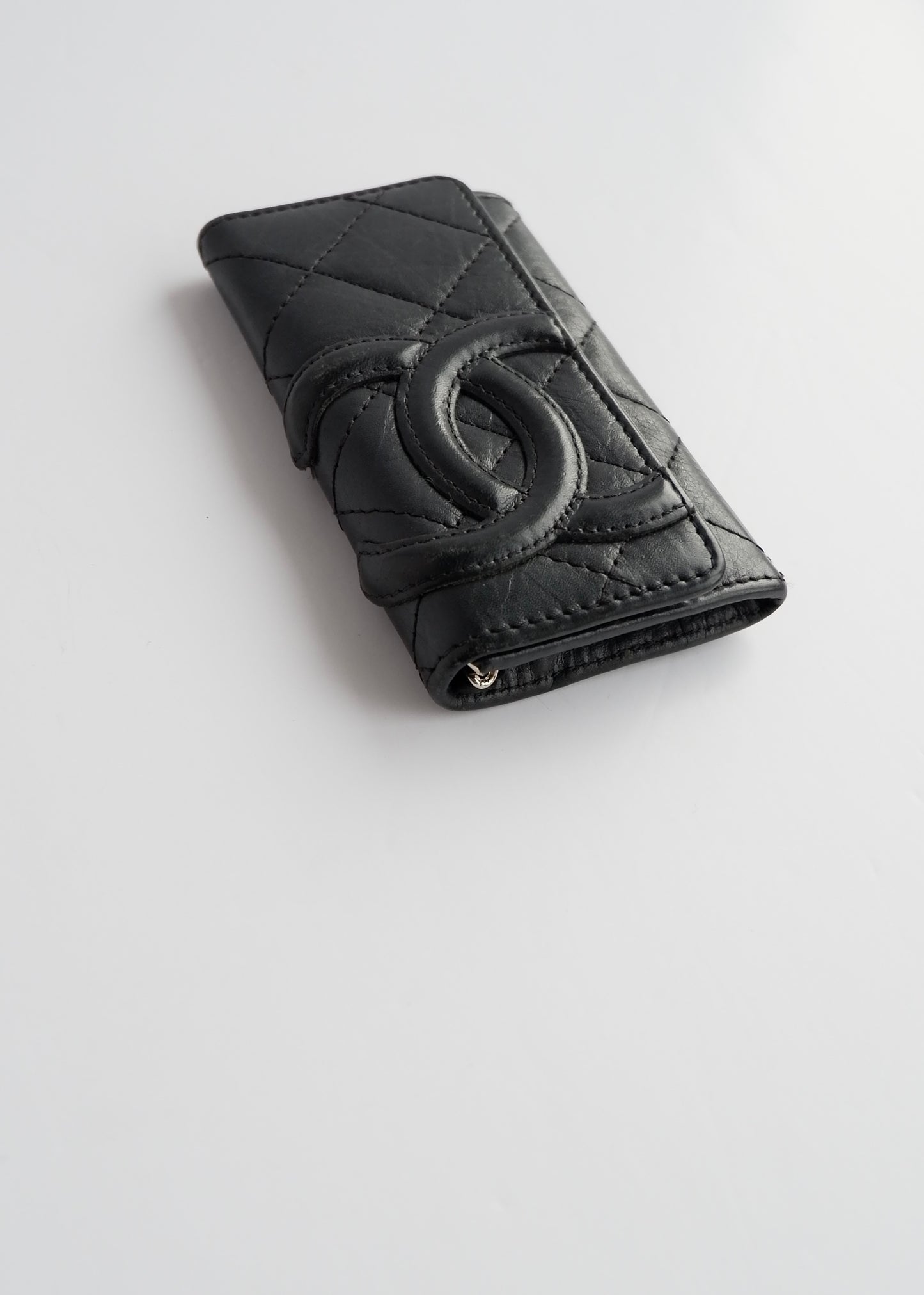 Authentic Preowned Chanel Black Leather Cambon Key Case