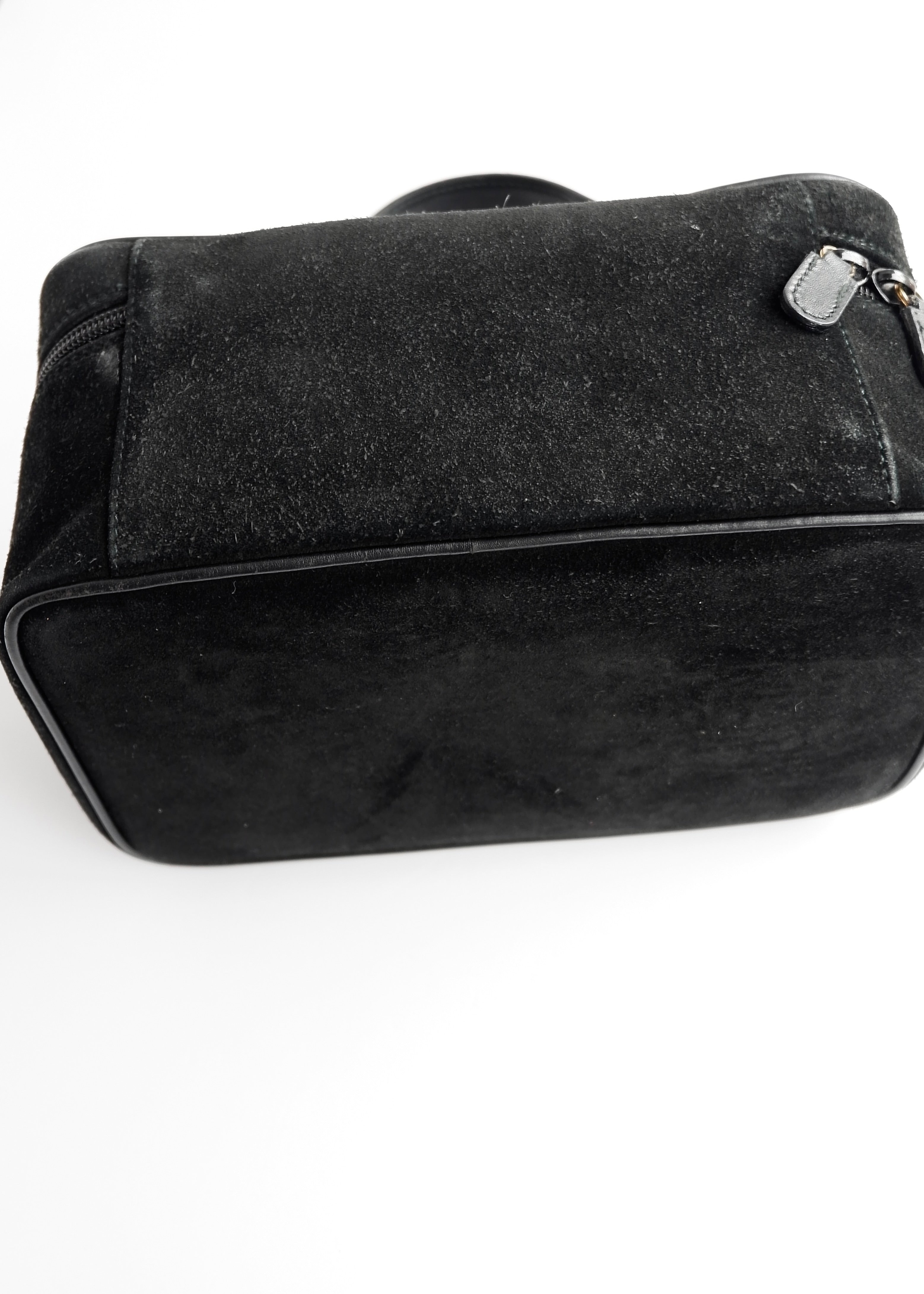 Authentic Preowned Vintage Gucci Black Suede Vanity Bag