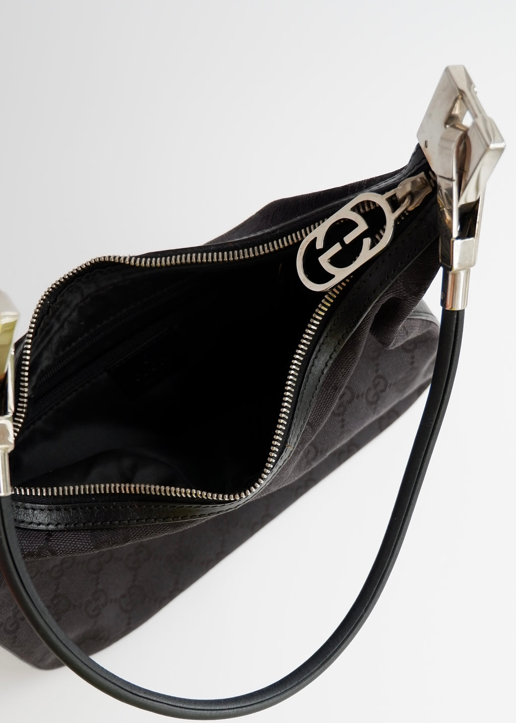 Authentic Preowned Gucci Black GG Canvas Shoulder Bag