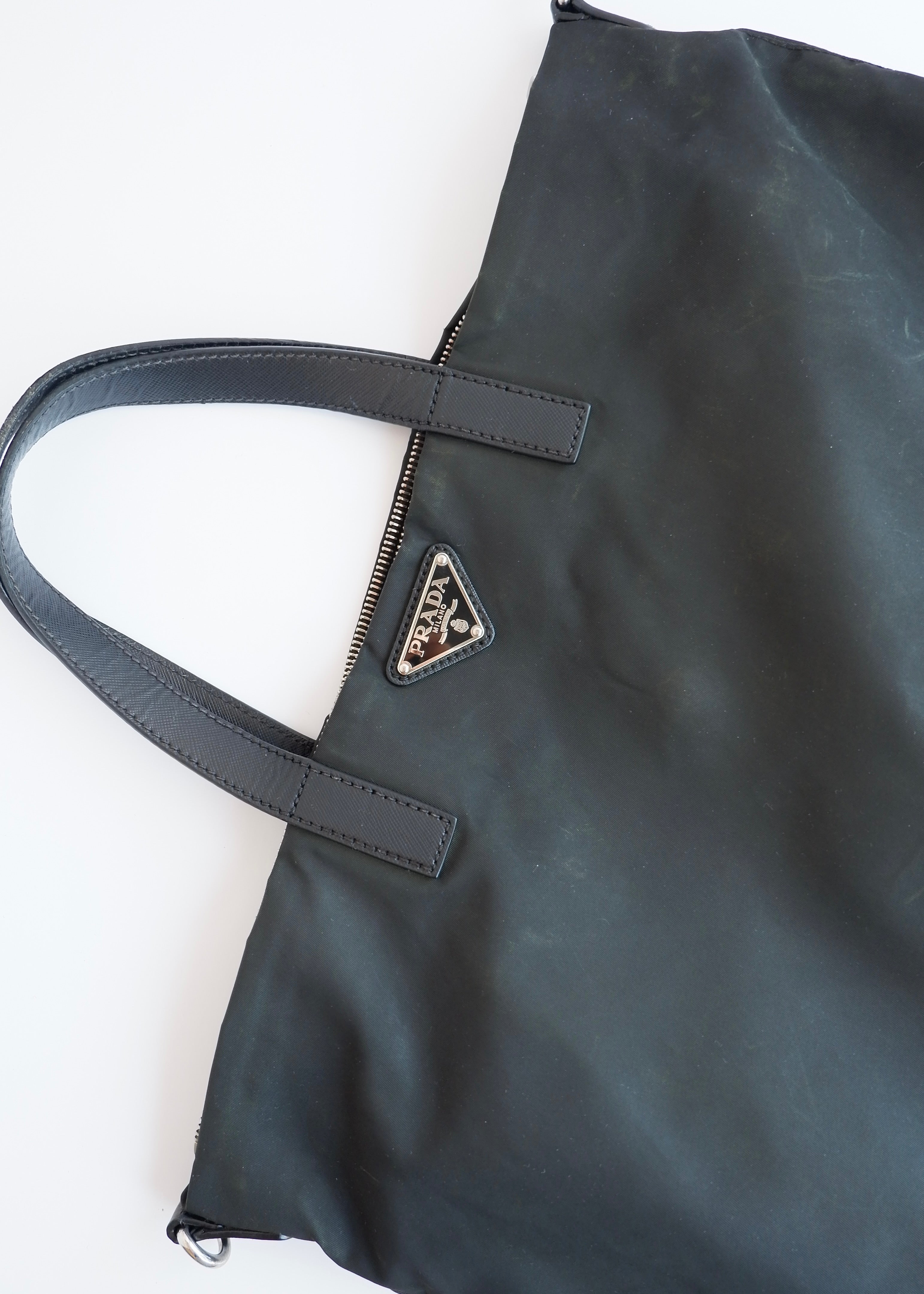 Authentic Preowned Prada Black Nylon Two Way Tote Bag
