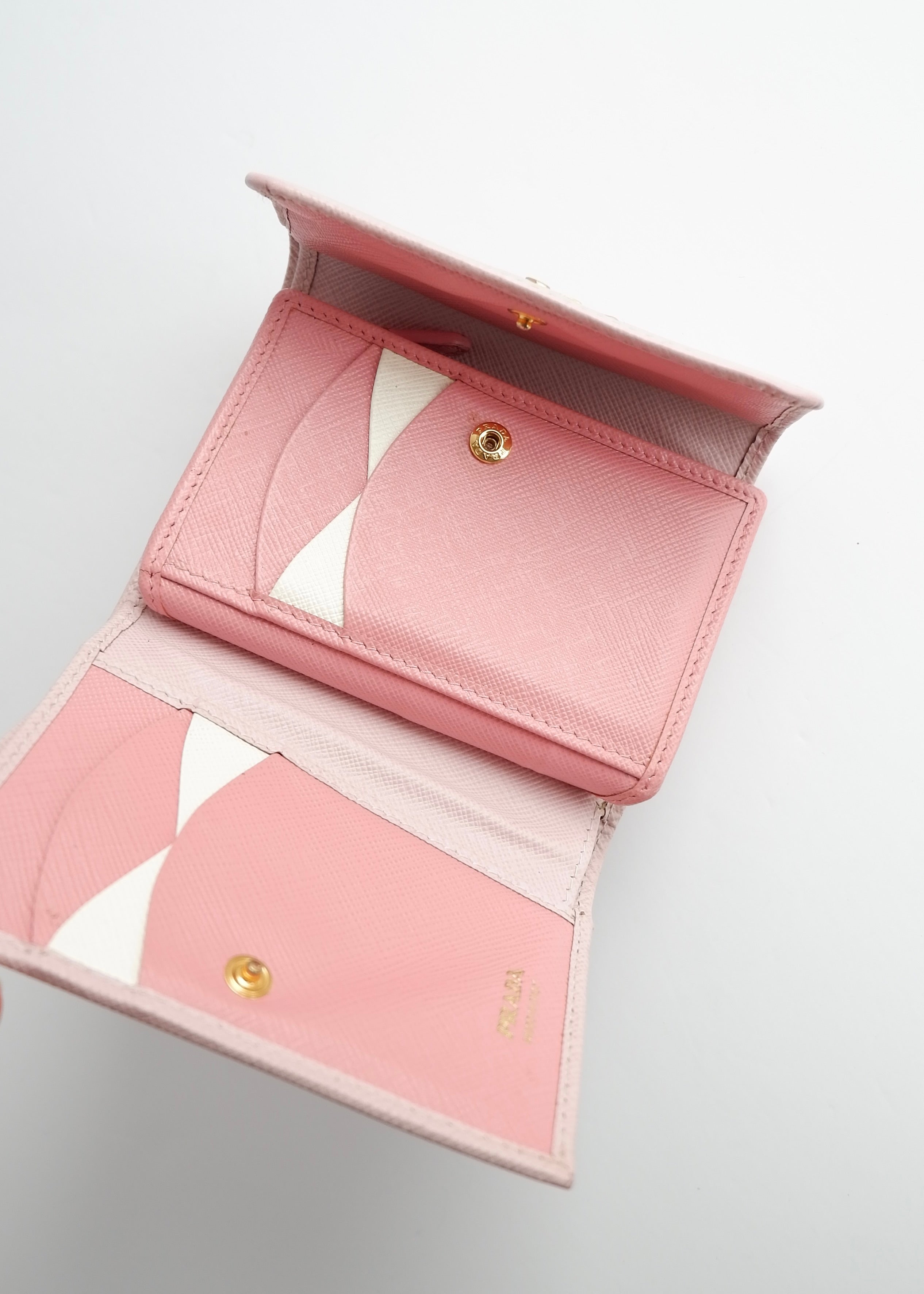 Authentic Preowned Prada Baby Pink Saffiano Leather Bi Fold Wallet