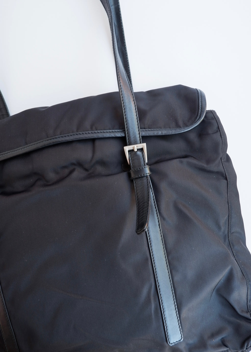 Authentic Preowned Prada Black Nylon/ Leather Tote Bag
