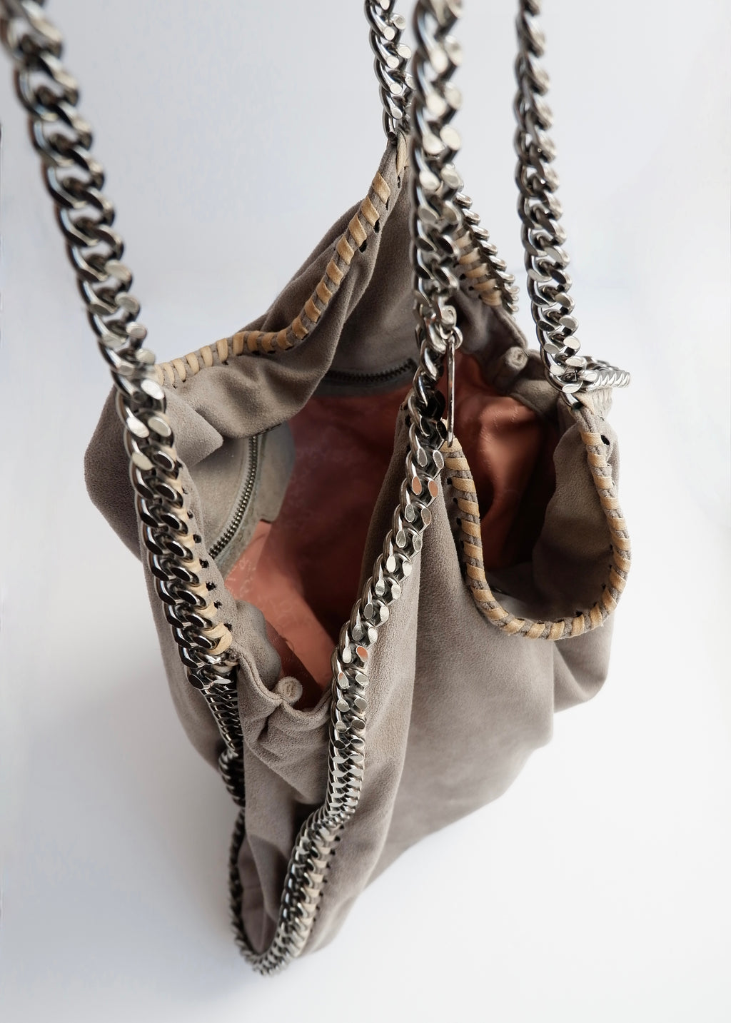 Sac porté épaule Stella McCartney Falabella en tissu gris authentique d'occasion