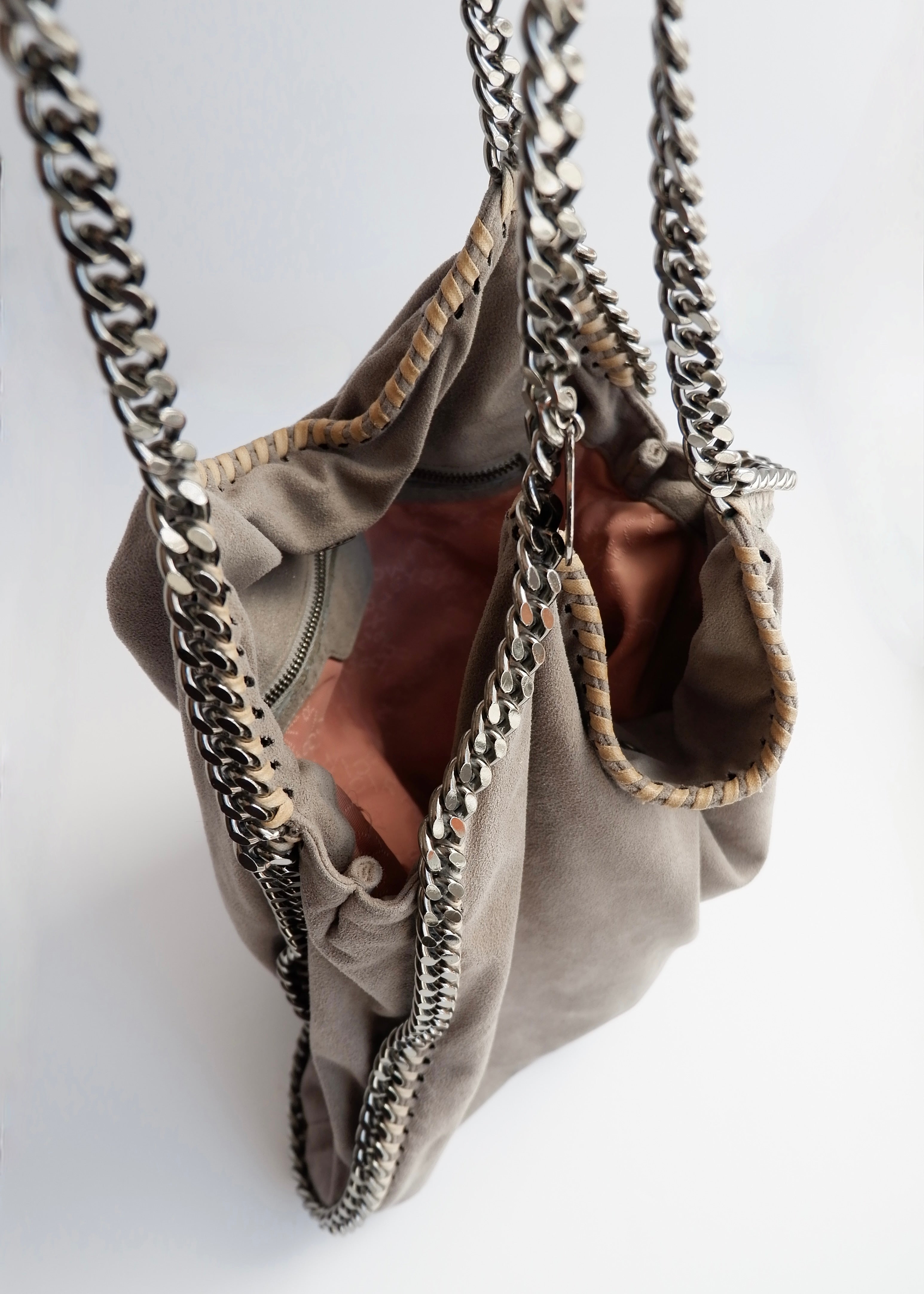 Sac porté épaule Stella McCartney Falabella en tissu gris authentique d'occasion